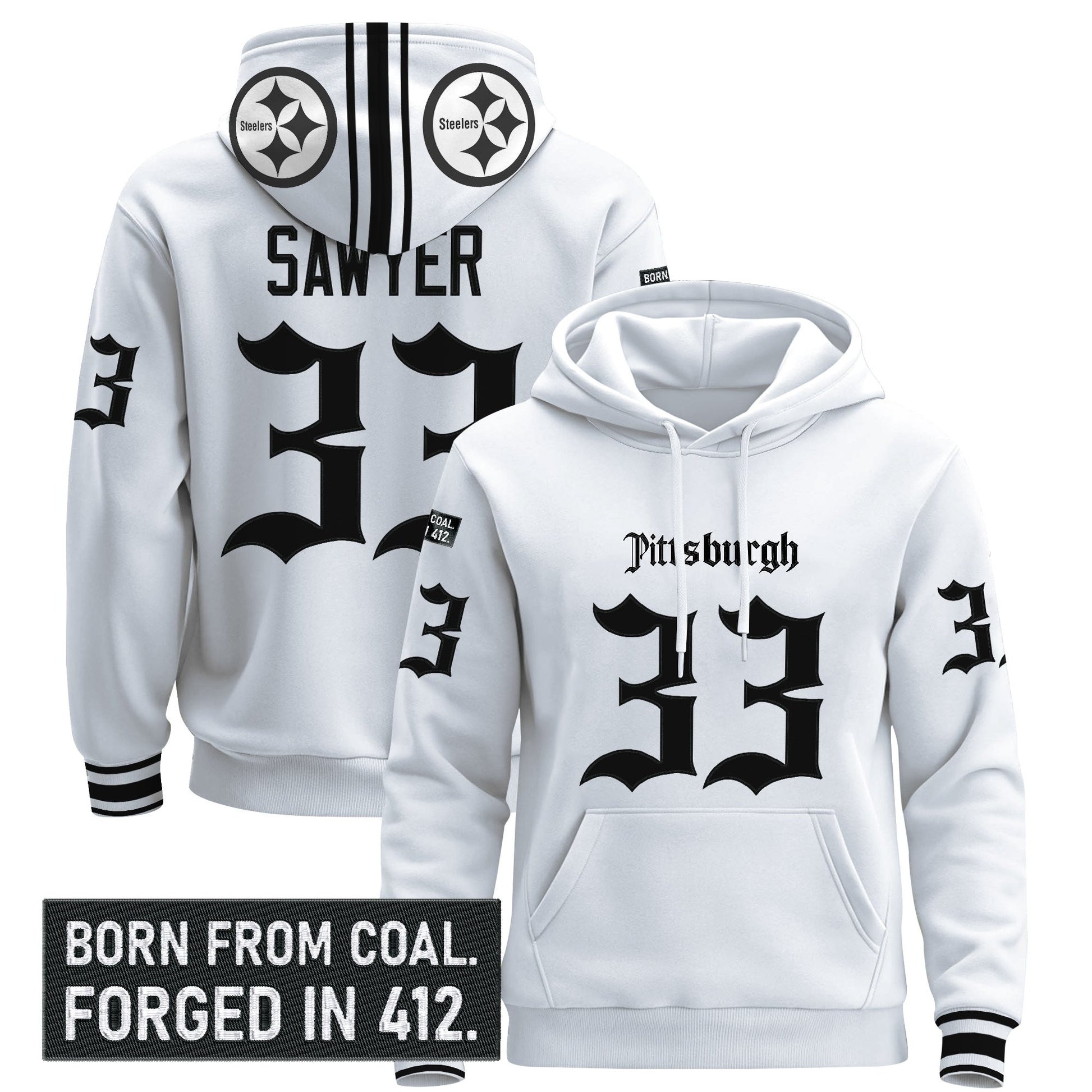 Men's Pittsburgh Steelers 'Gothic Steel City Edition' Pullover Hoodie - All Stitched