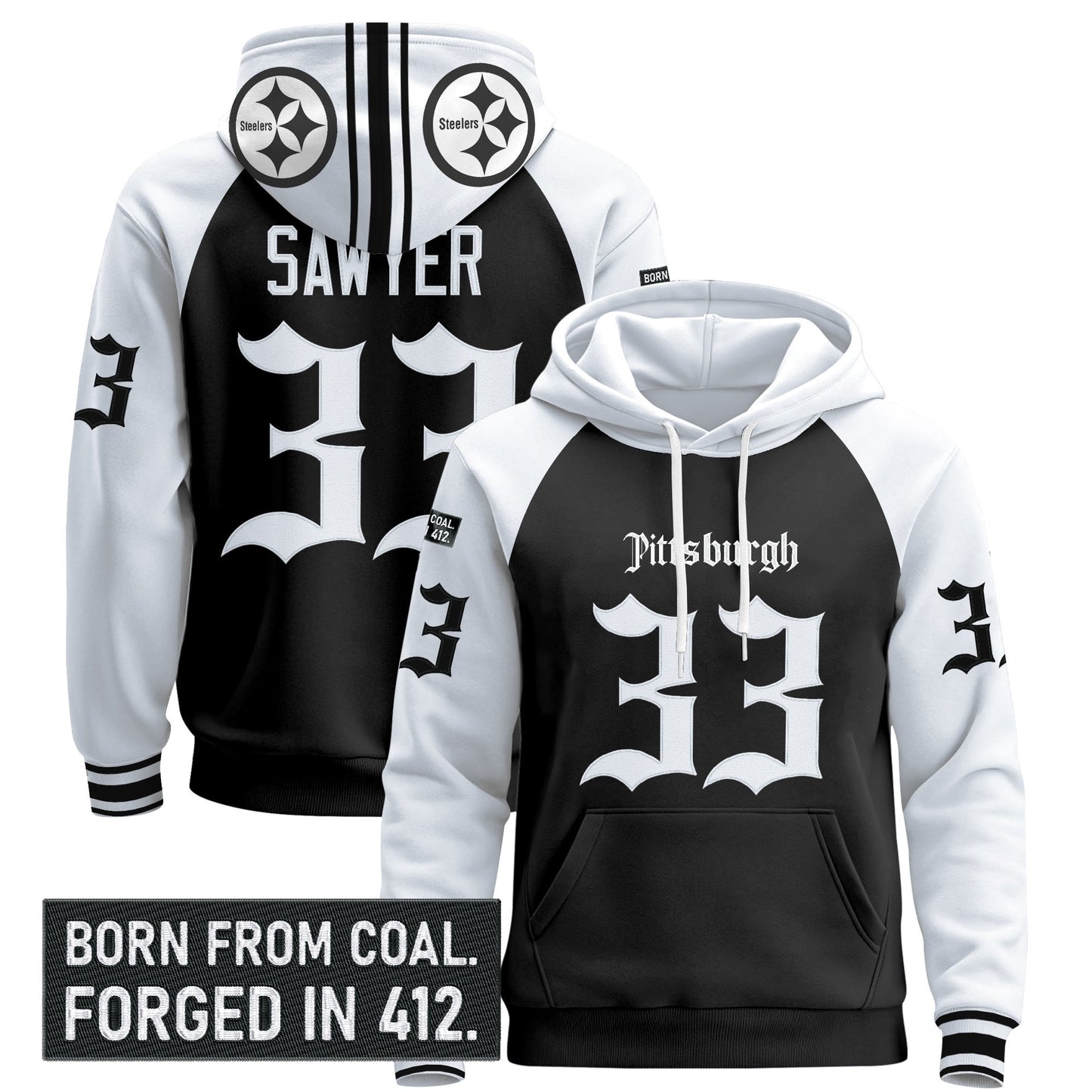 Men's Pittsburgh Steelers 'Gothic Steel City Edition' Pullover Hoodie - All Stitched