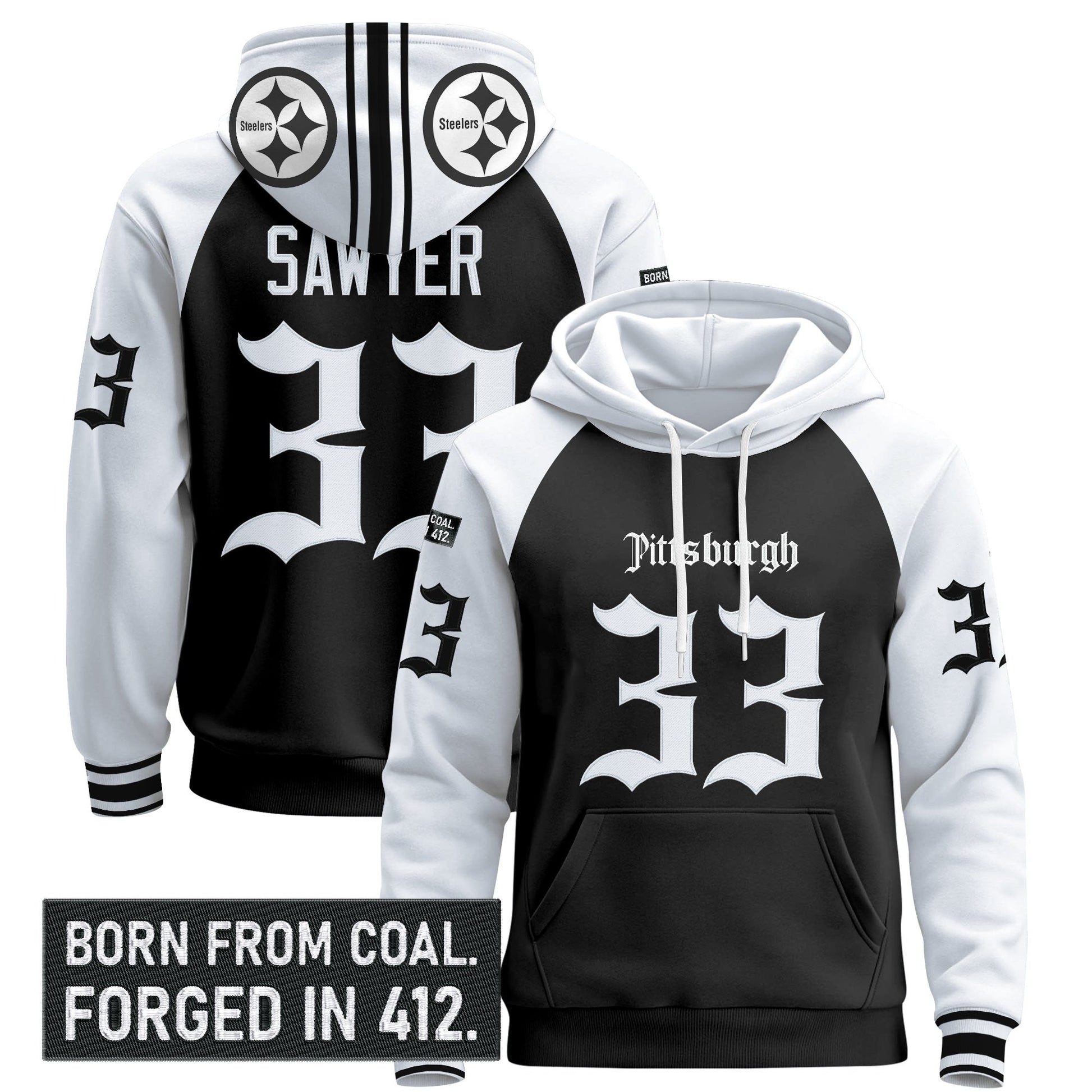 Men's Pittsburgh Steelers 'Gothic Steel City Edition' Pullover Hoodie - All Stitched