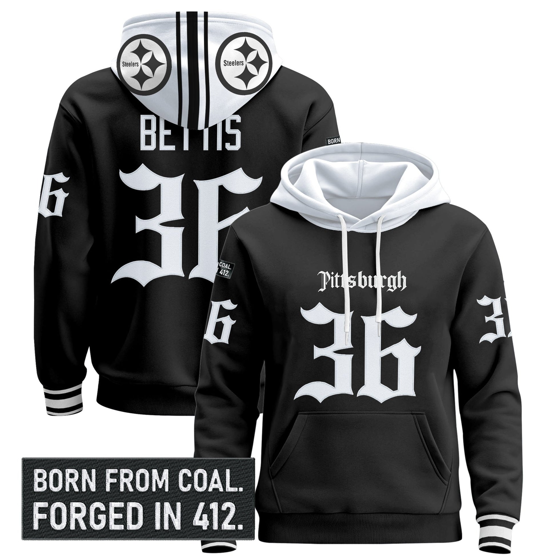 Men's Pittsburgh Steelers 'Gothic Steel City Edition' Pullover Hoodie - All Stitched