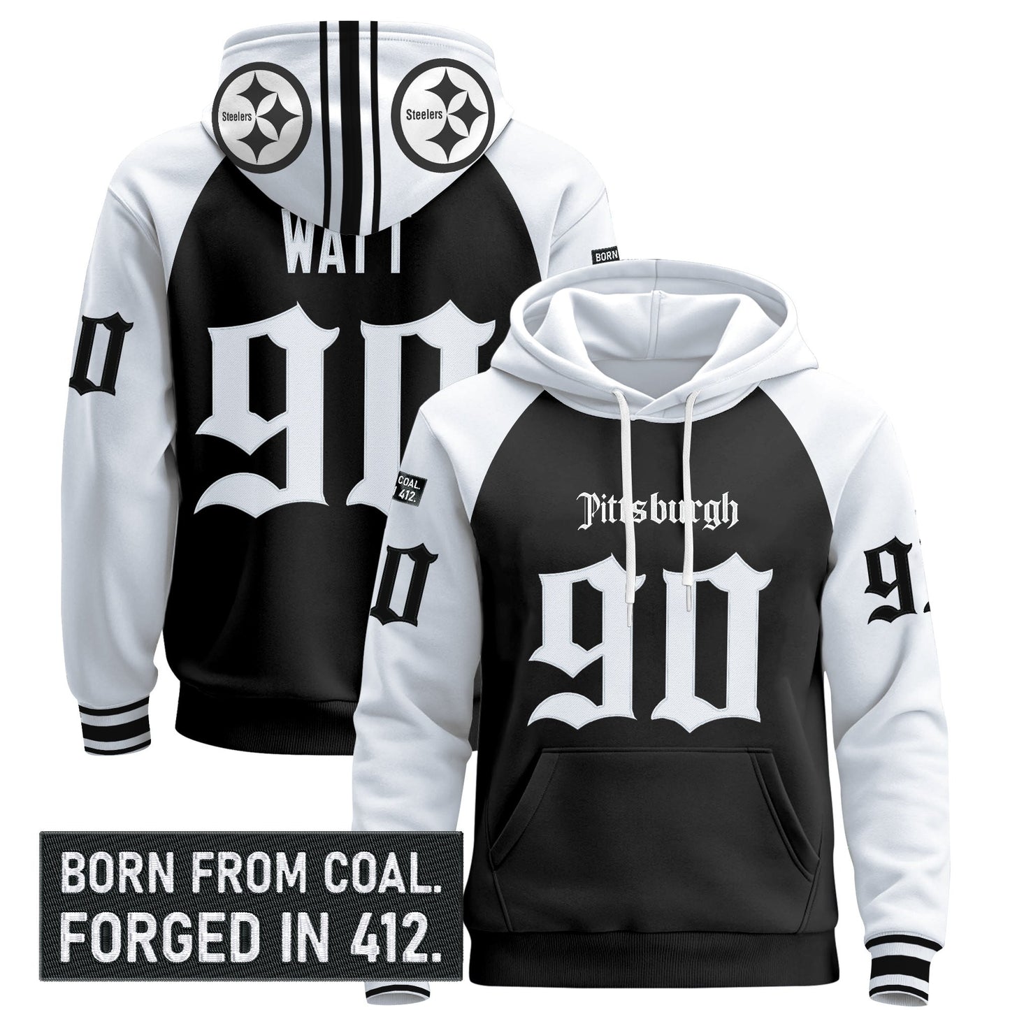 Men's Pittsburgh Steelers 'Gothic Steel City Edition' Pullover Hoodie - All Stitched