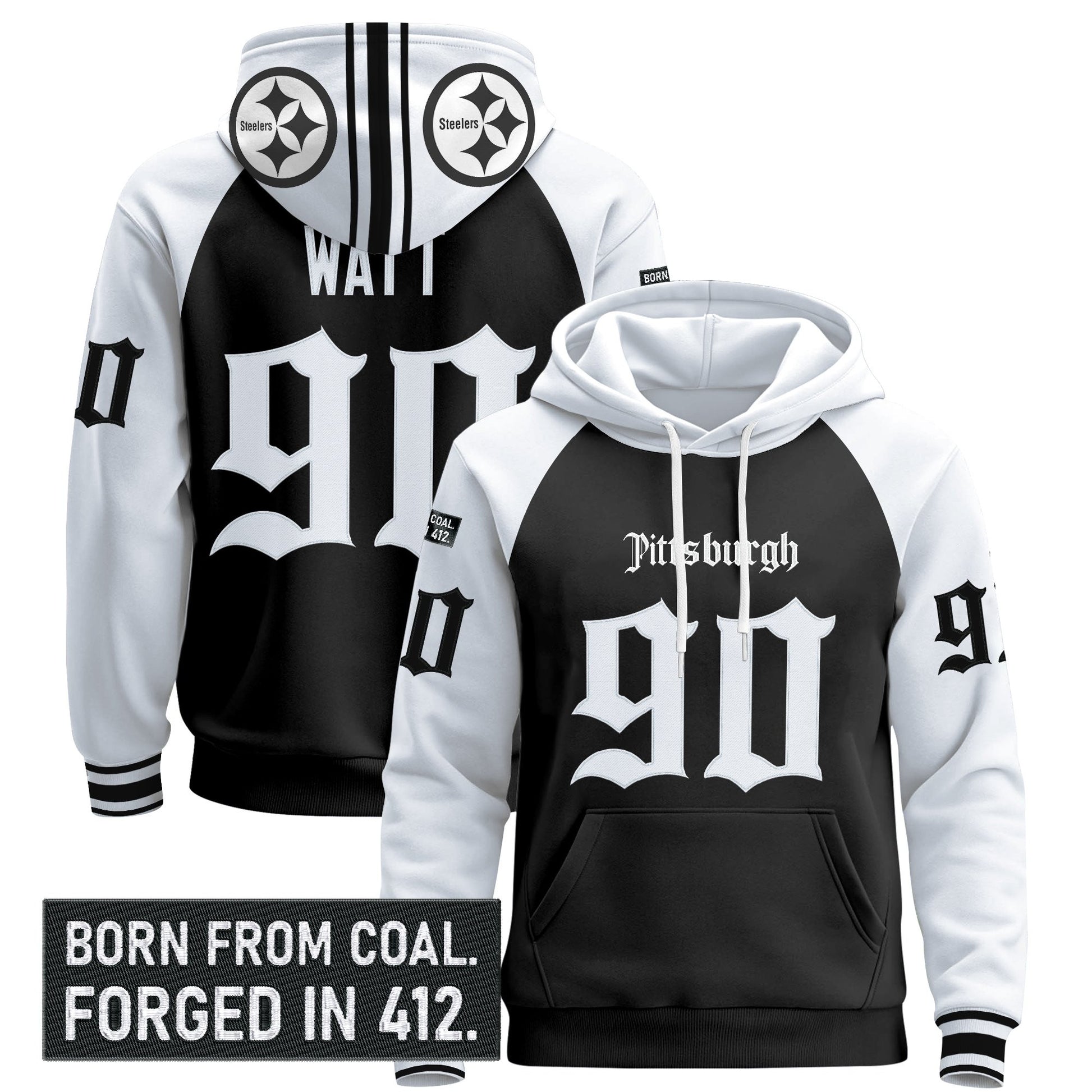 Men's Pittsburgh Steelers 'Gothic Steel City Edition' Pullover Hoodie - All Stitched