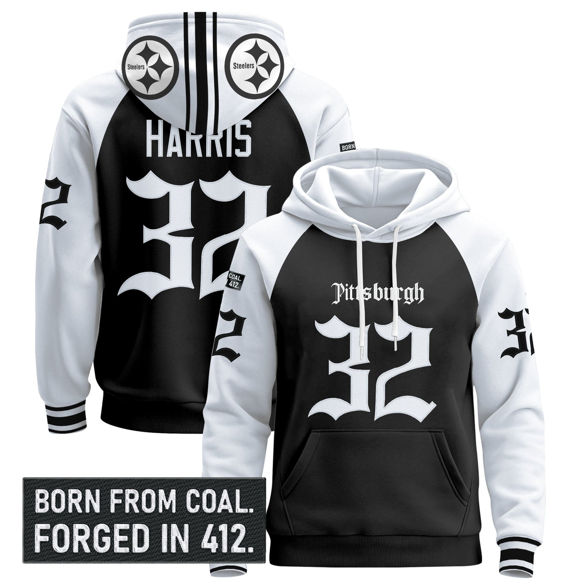 Men's Pittsburgh Steelers 'Gothic Steel City Edition' Pullover Hoodie - All Stitched