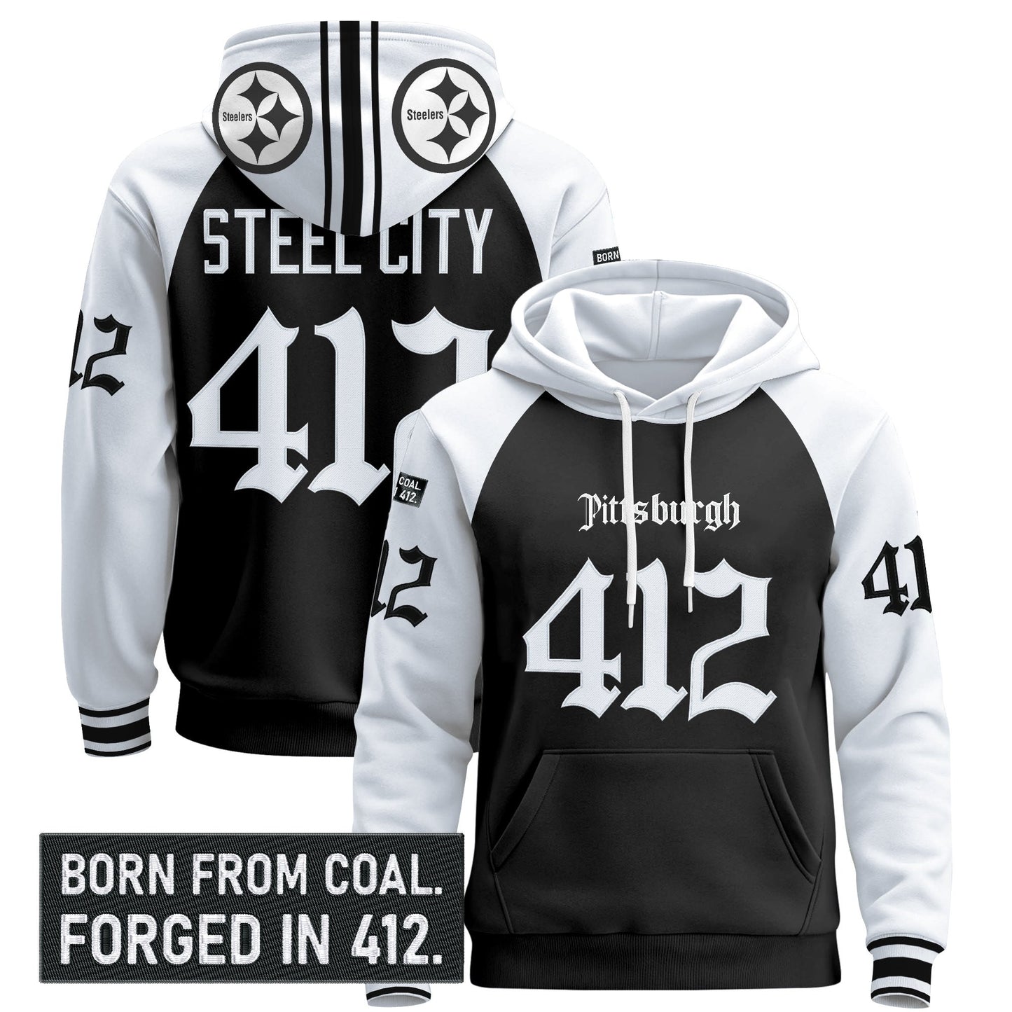 Men's Pittsburgh Steelers 'Gothic Steel City Edition' Pullover Hoodie - All Stitched