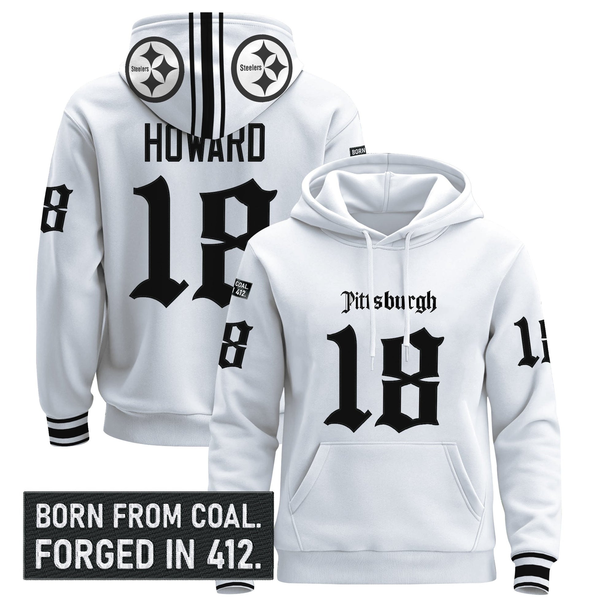 Men's Pittsburgh Steelers 'Gothic Steel City Edition' Pullover Hoodie - All Stitched