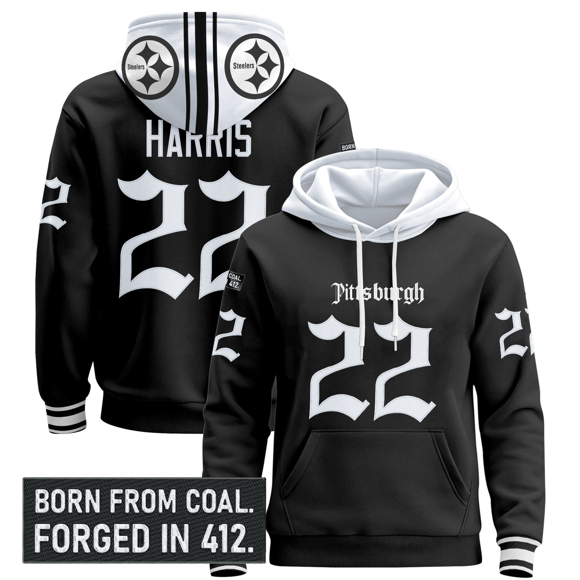 Men's Pittsburgh Steelers 'Gothic Steel City Edition' Pullover Hoodie - All Stitched