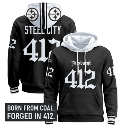 Men's Pittsburgh Steelers 'Gothic Steel City Edition' Pullover Hoodie - All Stitched