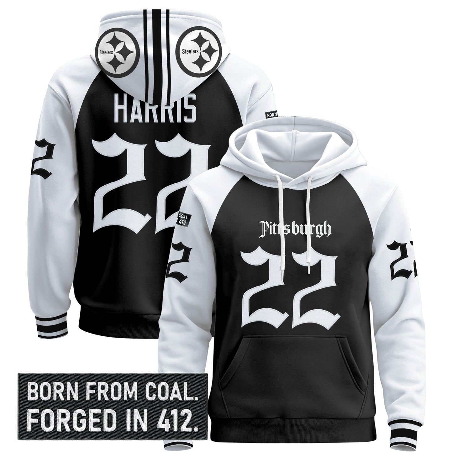 Men's Pittsburgh Steelers 'Gothic Steel City Edition' Pullover Hoodie - All Stitched