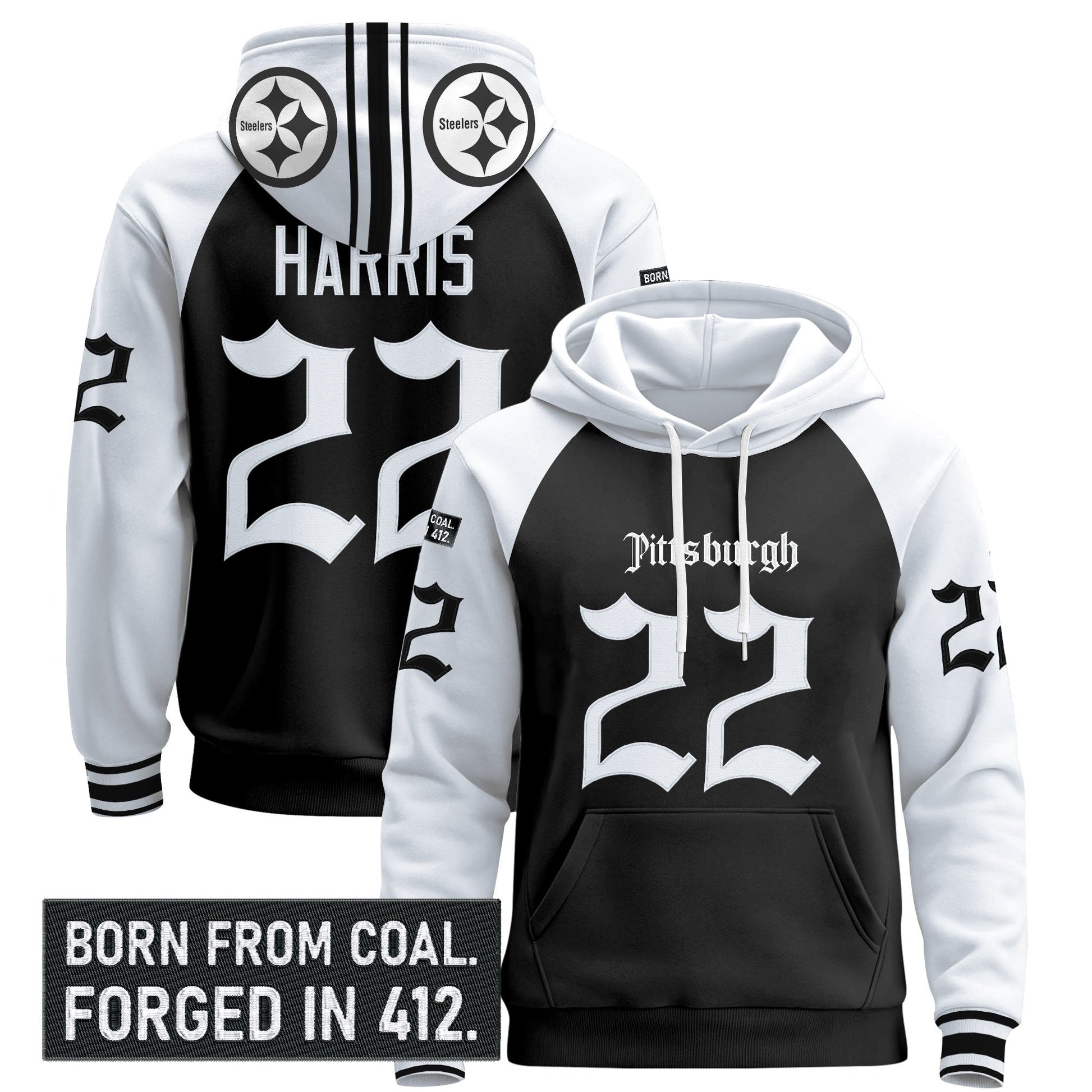 Men's Pittsburgh Steelers 'Gothic Steel City Edition' Pullover Hoodie - All Stitched