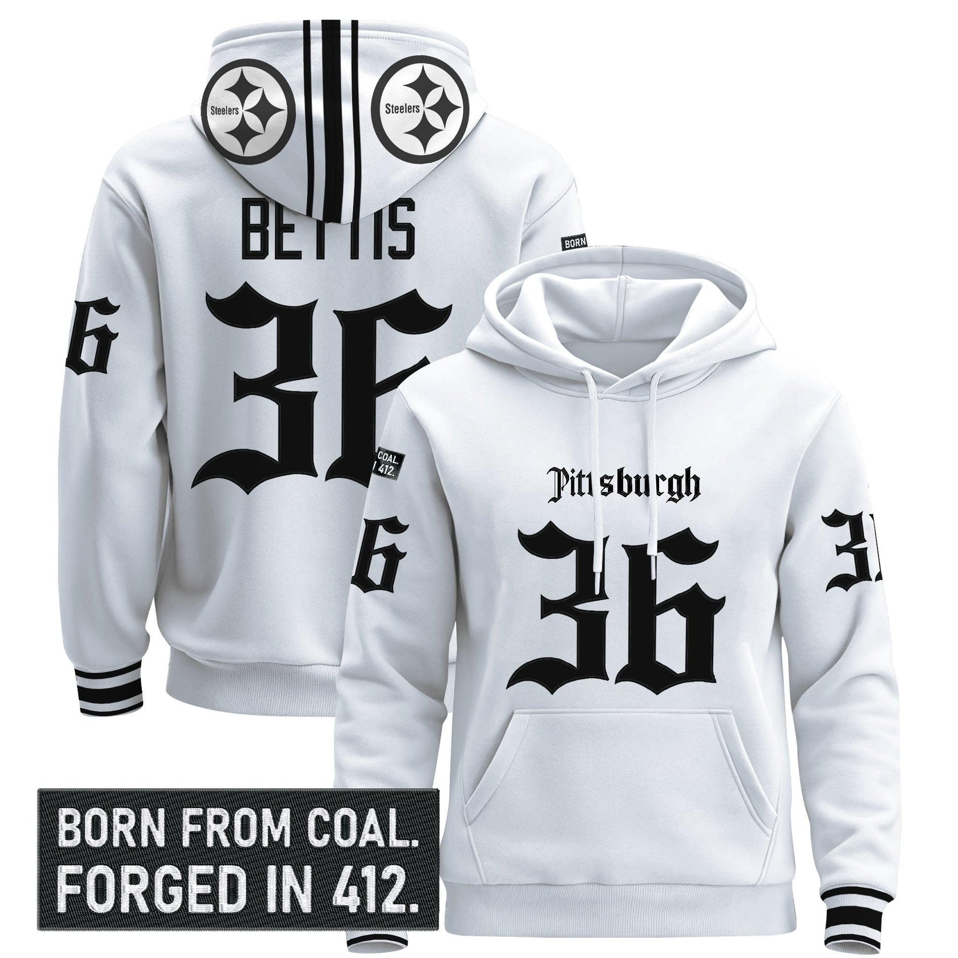 Men's Pittsburgh Steelers 'Gothic Steel City Edition' Pullover Hoodie - All Stitched