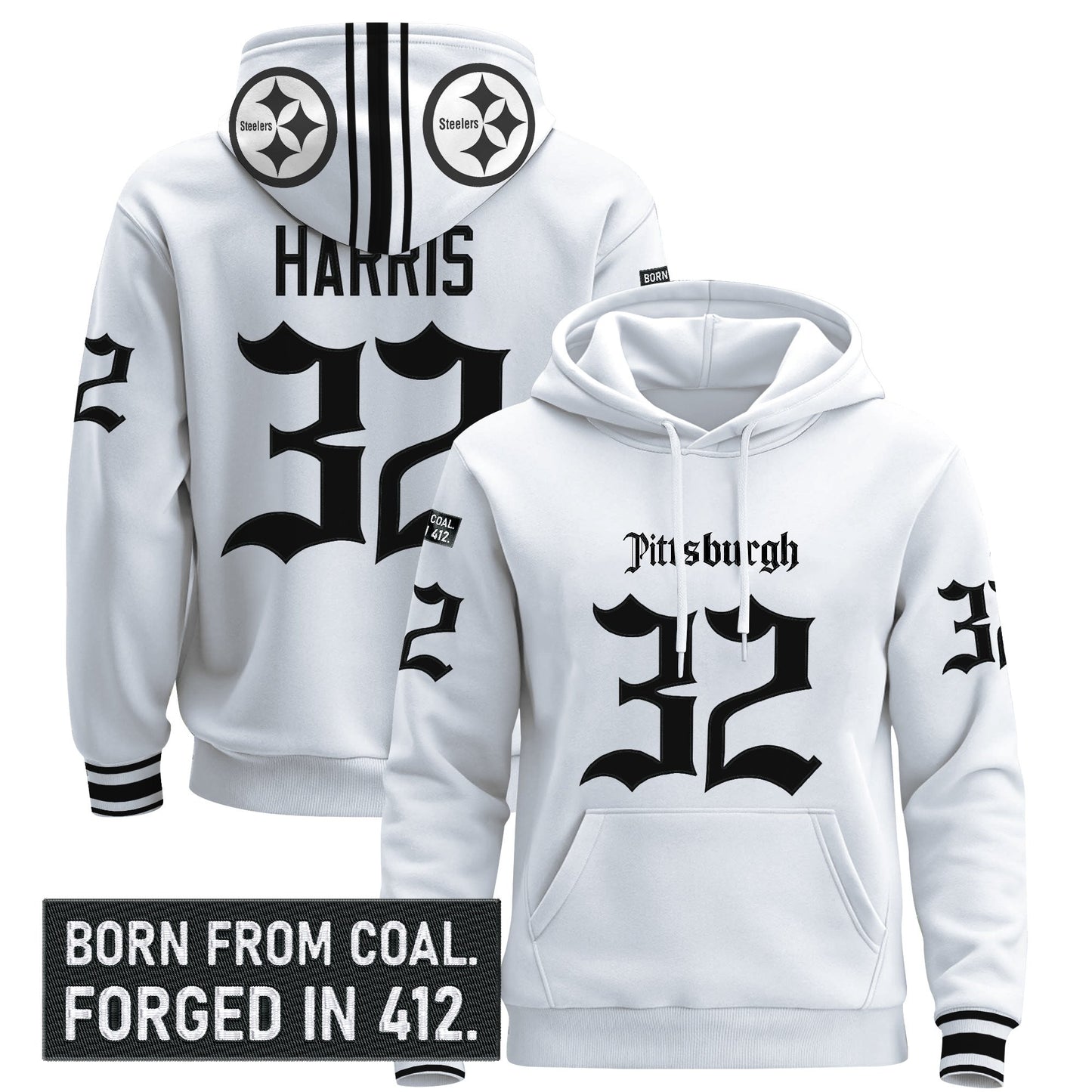 Men's Pittsburgh Steelers 'Gothic Steel City Edition' Pullover Hoodie - All Stitched