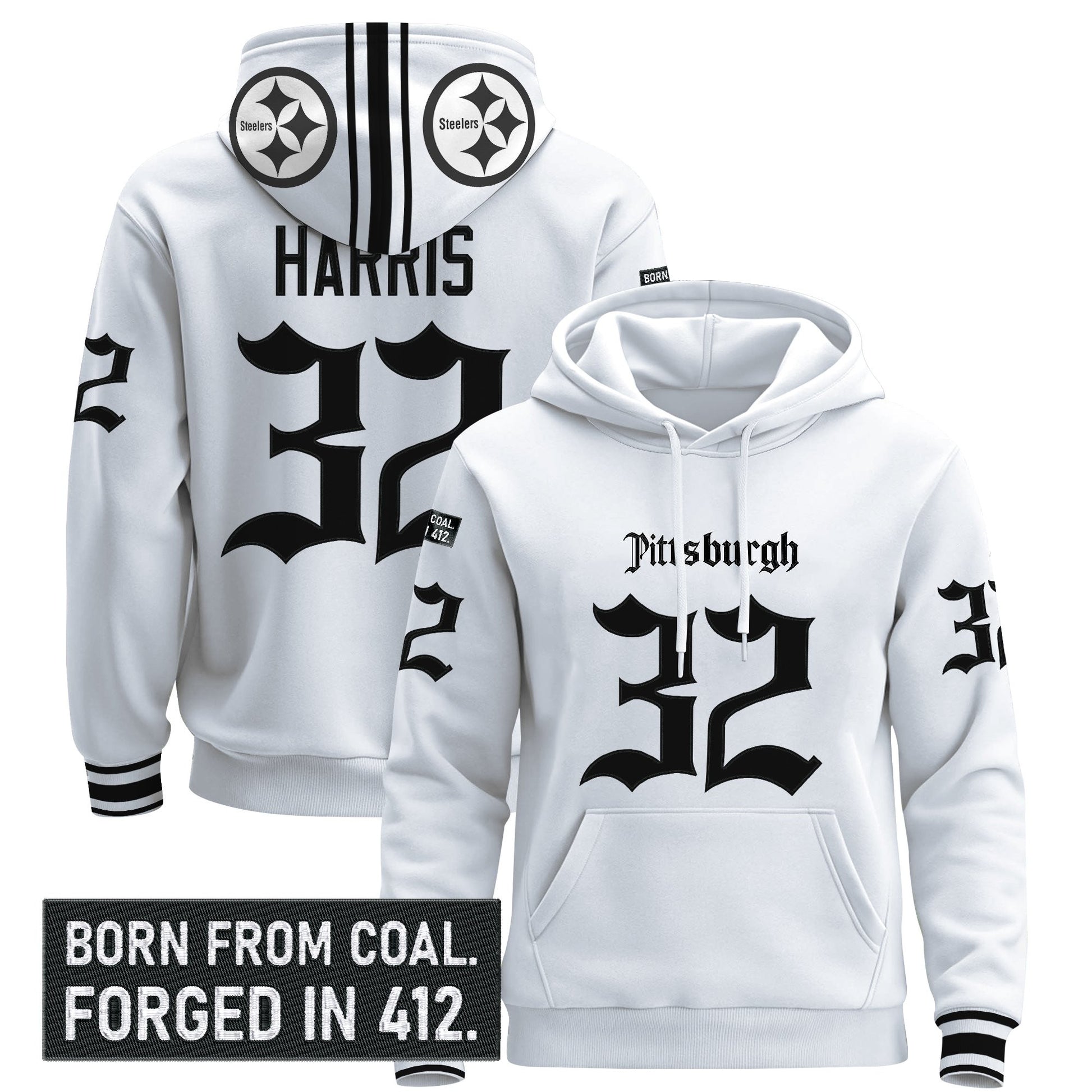 Men's Pittsburgh Steelers 'Gothic Steel City Edition' Pullover Hoodie - All Stitched