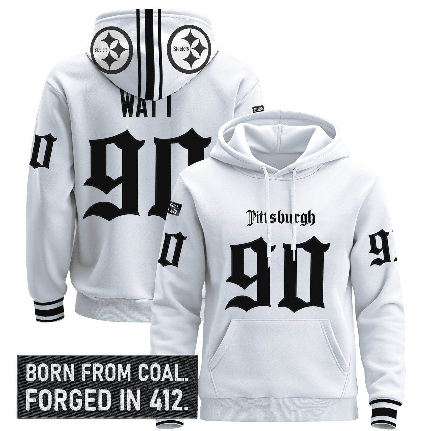 Men's Pittsburgh Steelers 'Gothic Steel City Edition' Pullover Hoodie - All Stitched