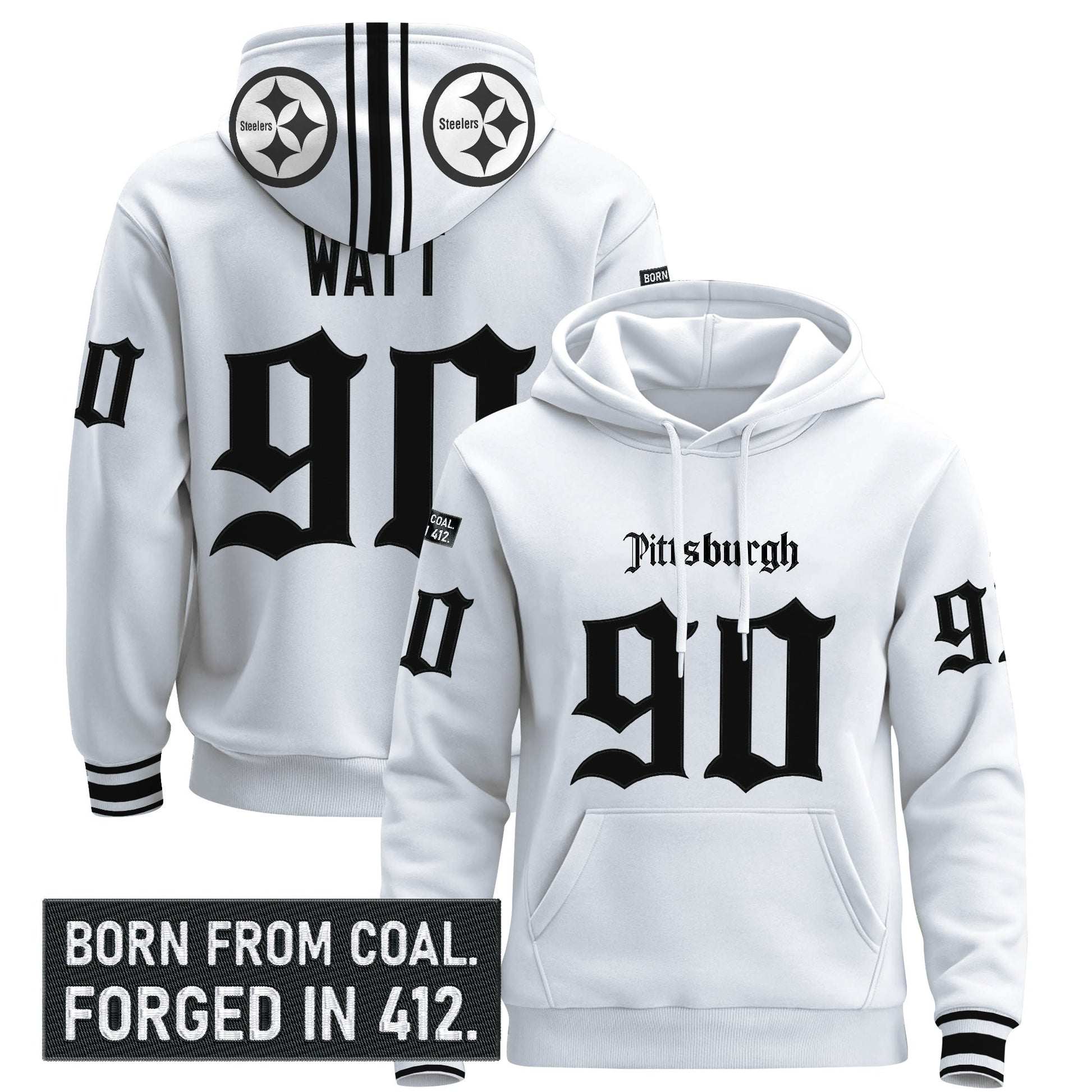 Men's Pittsburgh Steelers 'Gothic Steel City Edition' Pullover Hoodie - All Stitched