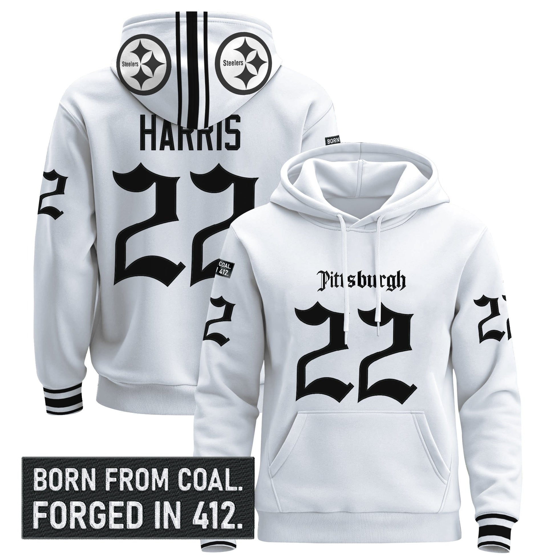 Men's Pittsburgh Steelers 'Gothic Steel City Edition' Pullover Hoodie - All Stitched