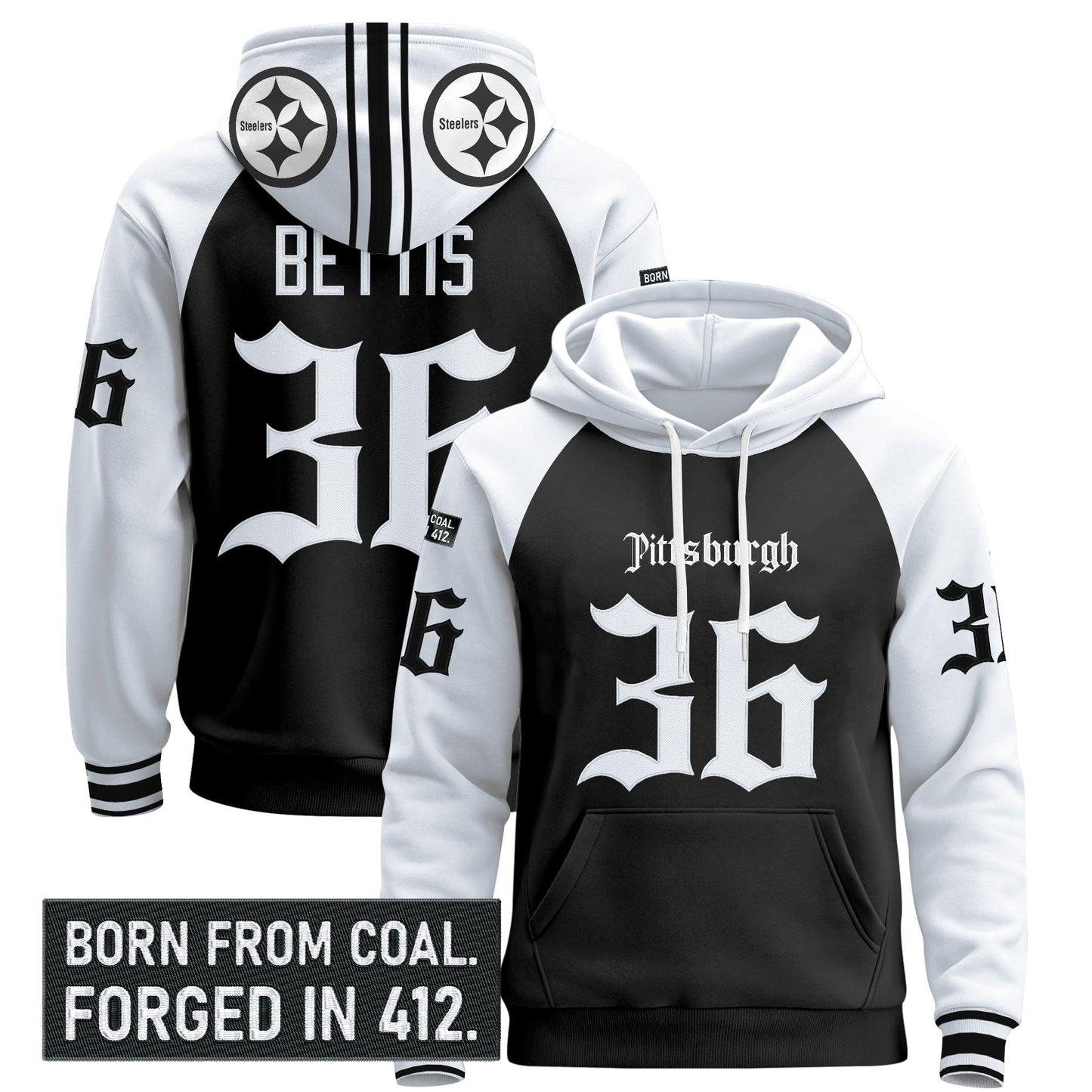 Men's Pittsburgh Steelers 'Gothic Steel City Edition' Pullover Hoodie - All Stitched