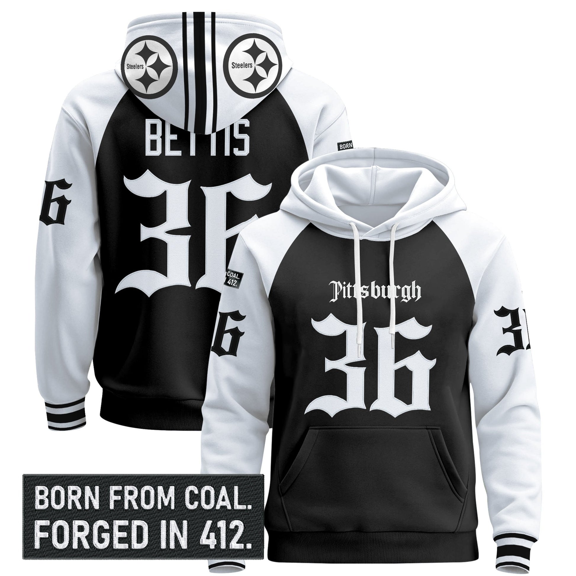 Men's Pittsburgh Steelers 'Gothic Steel City Edition' Pullover Hoodie - All Stitched