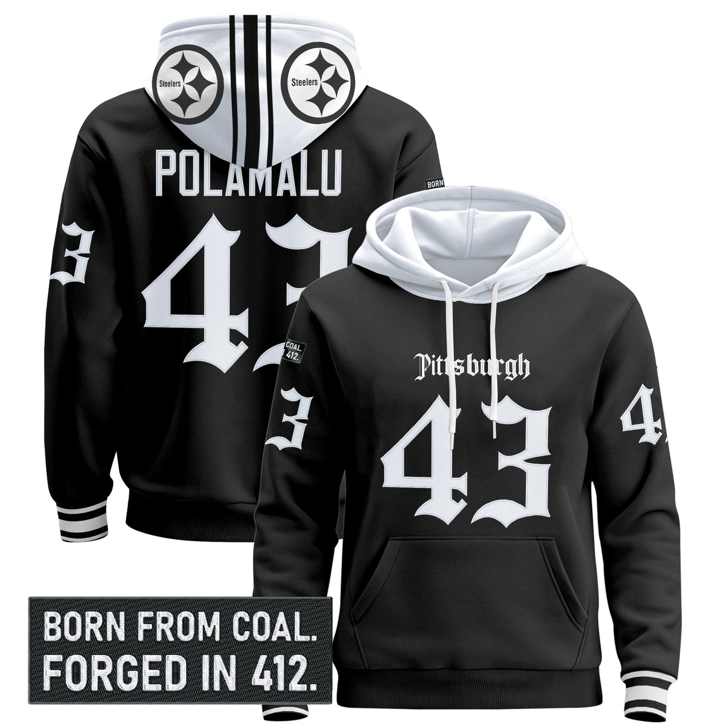 Men's Pittsburgh Steelers 'Gothic Steel City Edition' Pullover Hoodie - All Stitched