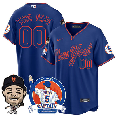 New York Mets David Wright "Mets Legend" Custom Jersey V2 - All Stitched