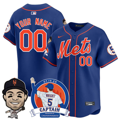 New York Mets David Wright "Mets Legend" Custom Jersey V2 - All Stitched