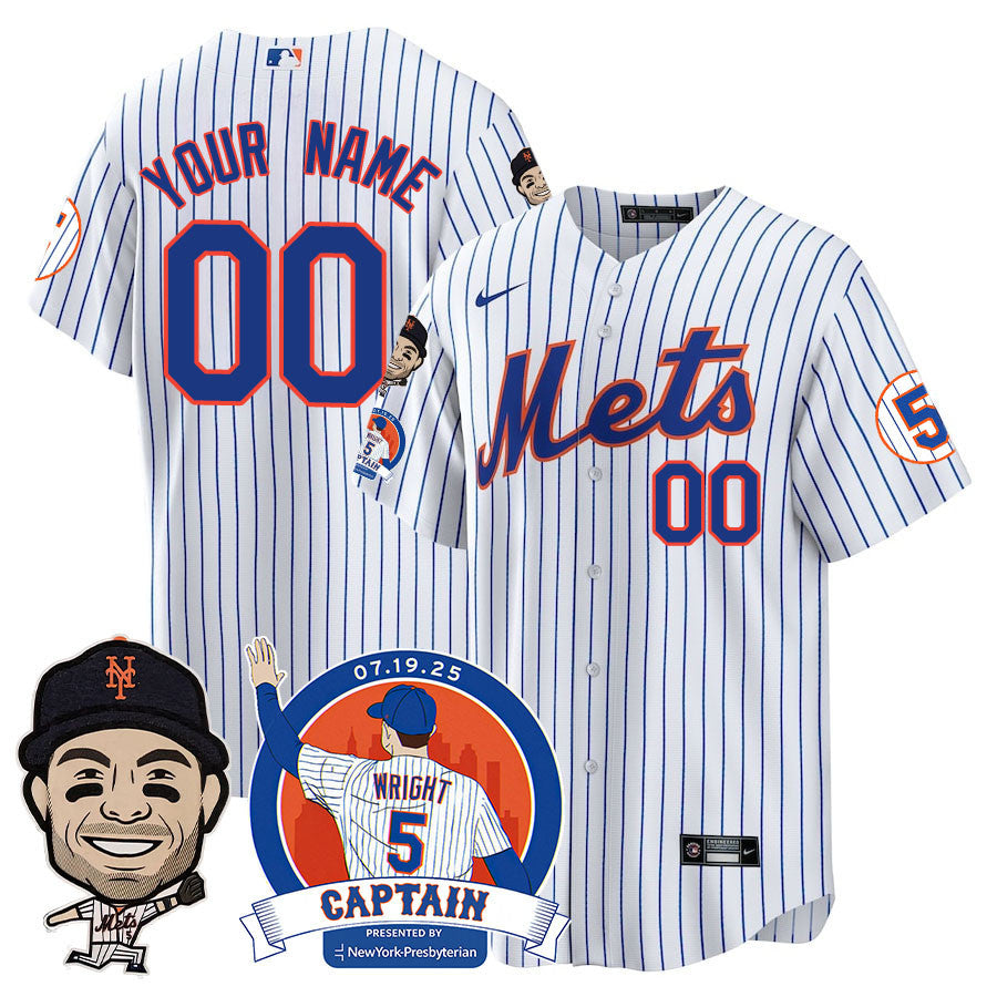 New York Mets David Wright "Mets Legend" Custom Jersey V2 - All Stitched