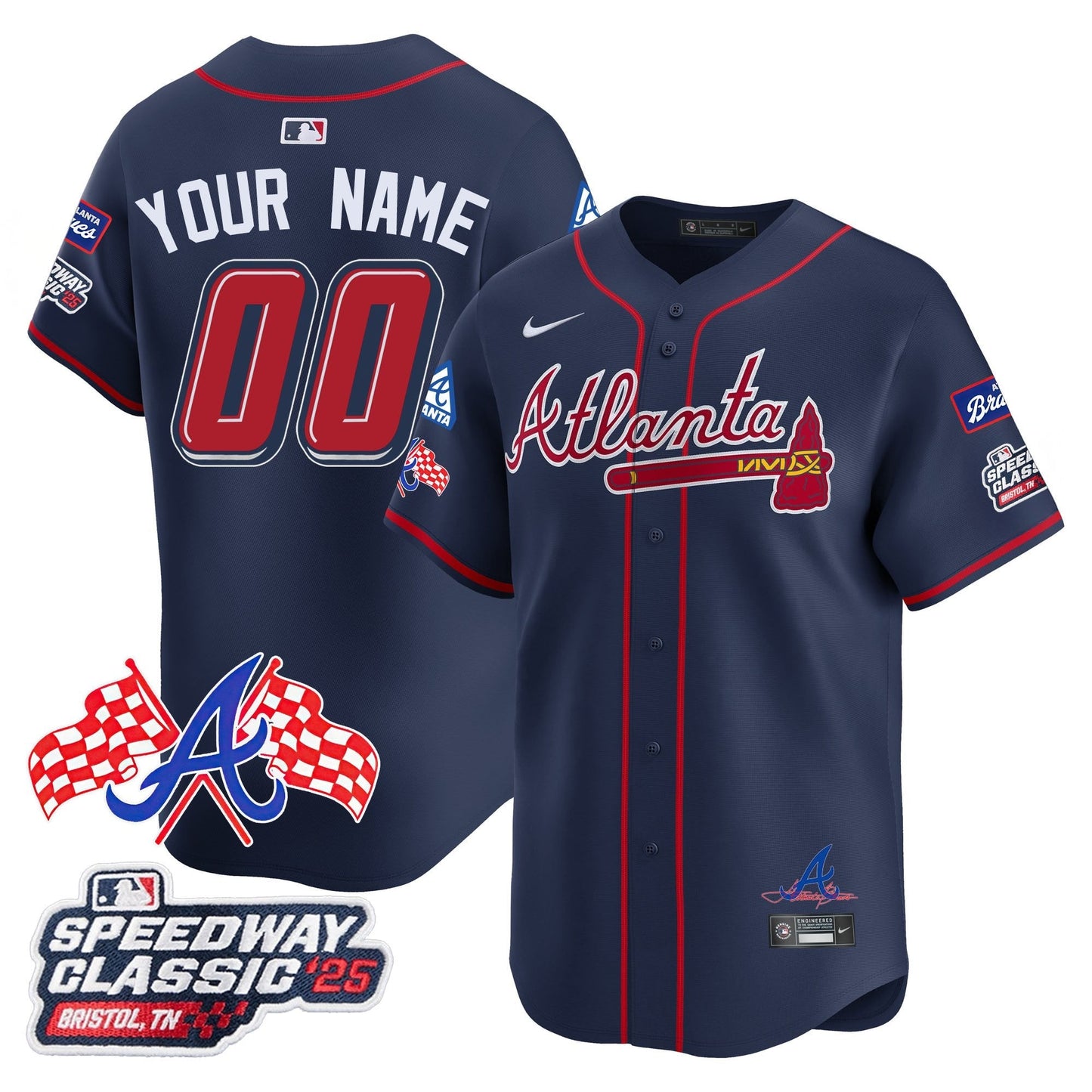 Atlanta Braves 2025 Speedway Classic Limited Custom Jersey V1 - All Stitched