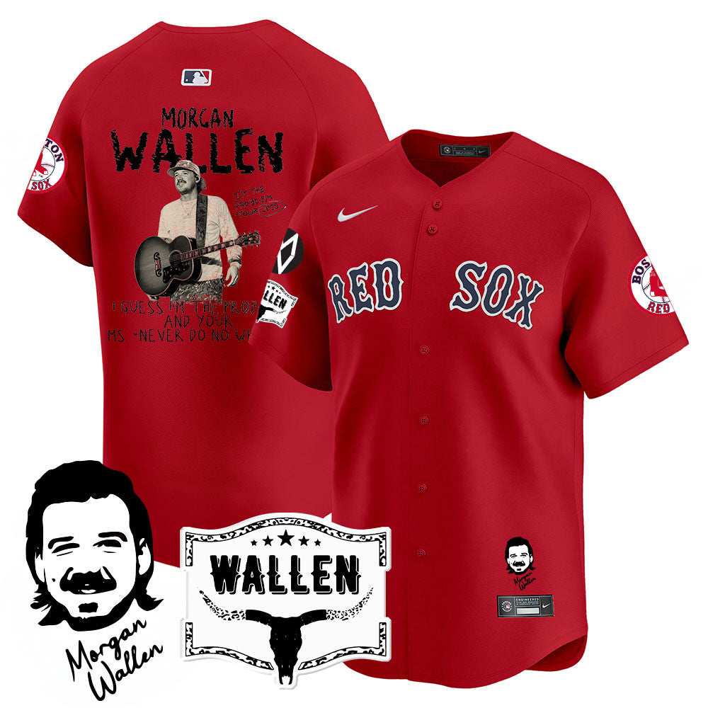 Men's Boston Red Sox Morgan Wallen 2025 Jersey - All Stitched