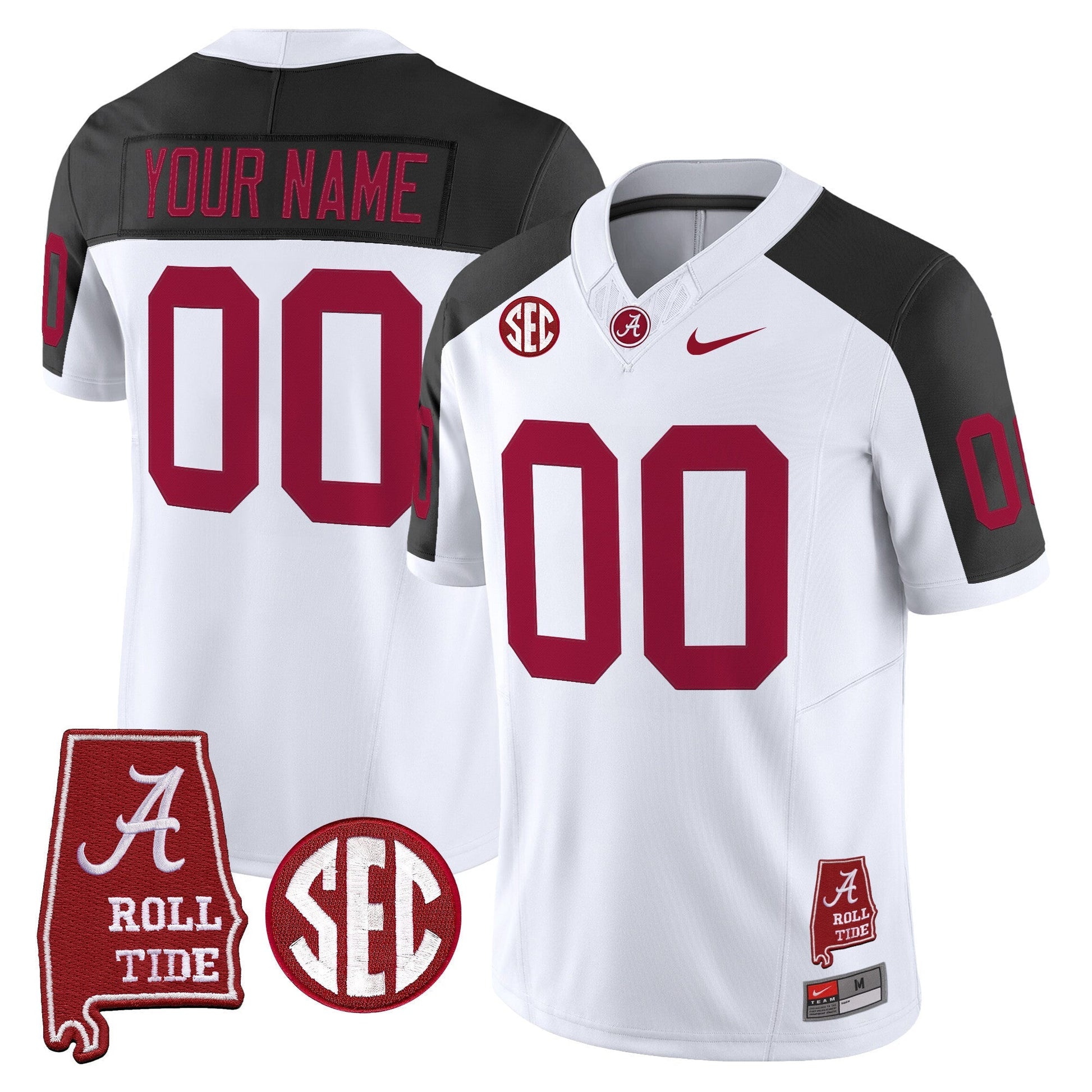 Alabama Crimson Tide Throwback Vapor Limited Custom Jersey - Alabama Map - All Stitched