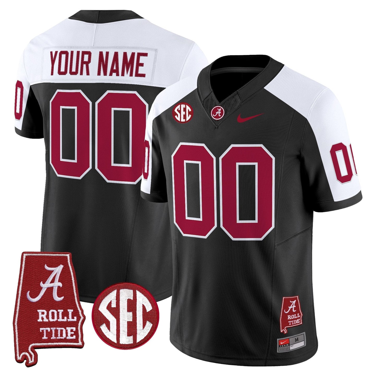 Alabama Crimson Tide Throwback Vapor Limited Custom Jersey - Alabama Map - All Stitched