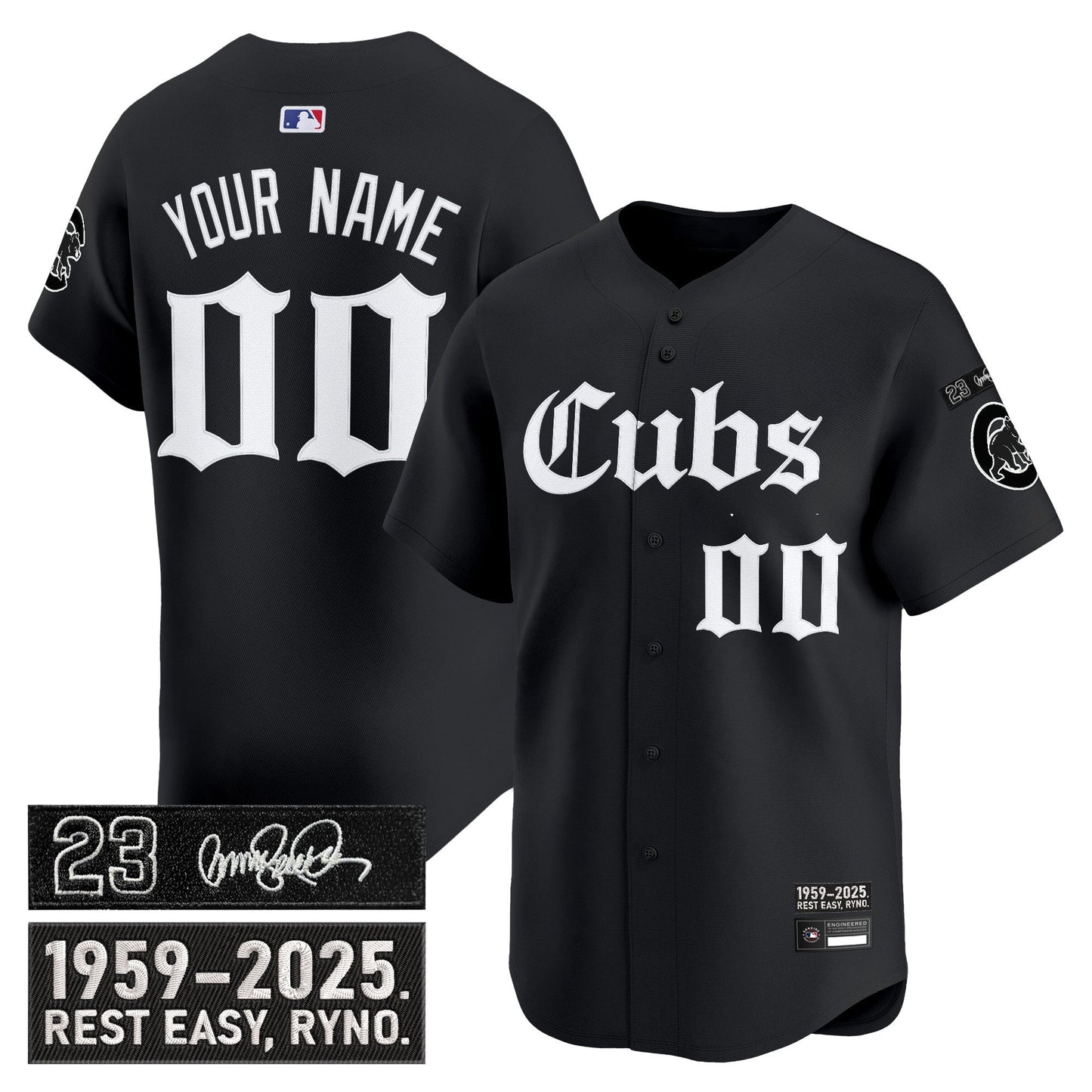 Chicago Cubs 'Ryne Sandberg Tribute' Vapor Premier Limited Custom Jersey - Gothic Edition - All Stitched