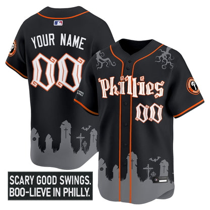Philadelphia Phillies 'Halloween Spooky Edition' Premier Limited Custom Jersey - Stitched