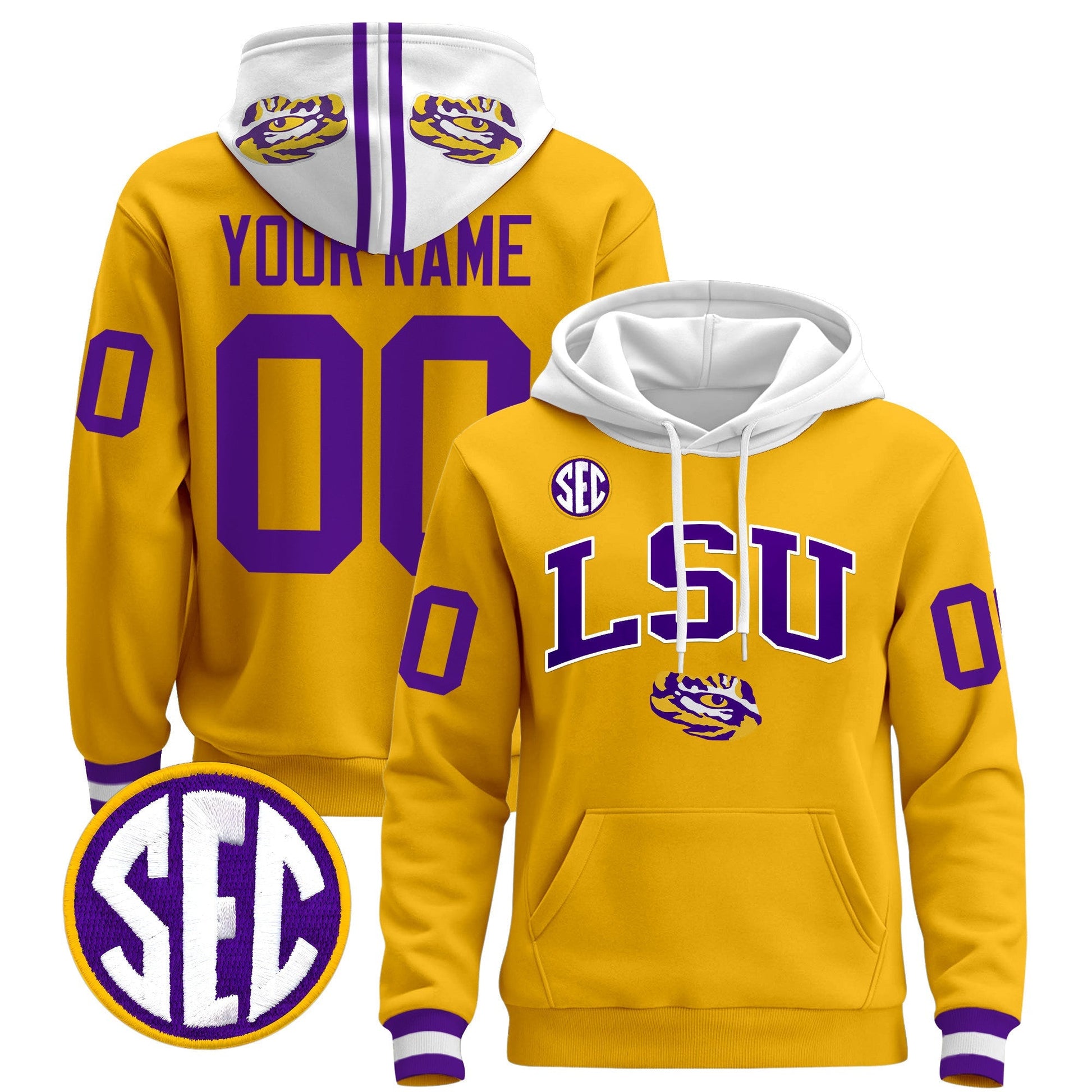 LSU Tigers 2025 Premium Custom Pullover Hoodie V2 - All Stitched