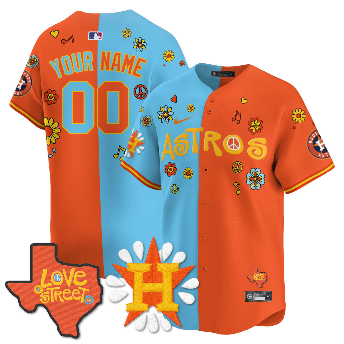 Houston Astros "Love Street" Limited Custom Jersey - All Stitched