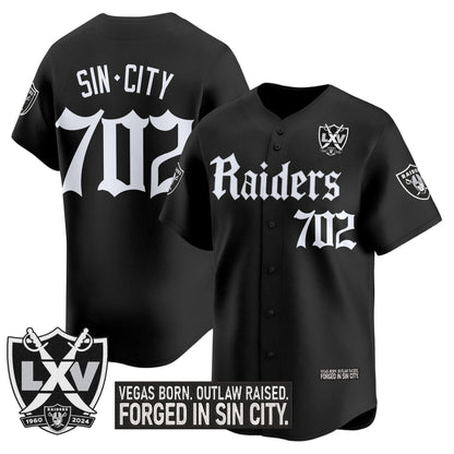 Men's Las Vegas Raiders 'Gothic Sin City Shadows Edition' Vapor Baseball Jersey - All Stitched