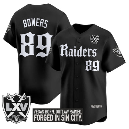 Men's Las Vegas Raiders 'Gothic Sin City Shadows Edition' Vapor Baseball Jersey - All Stitched