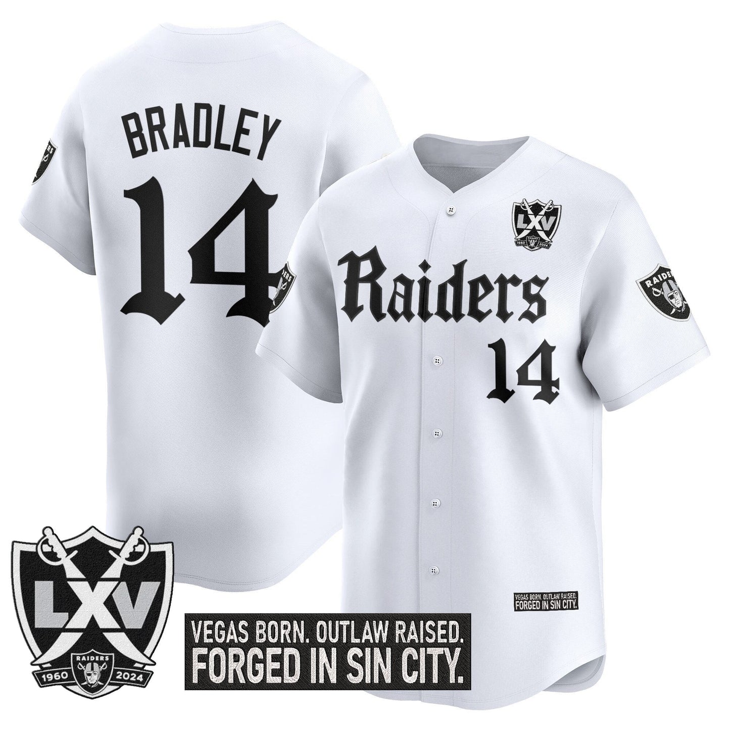Men's Las Vegas Raiders 'Gothic Sin City Shadows Edition' Vapor Baseball Jersey - All Stitched