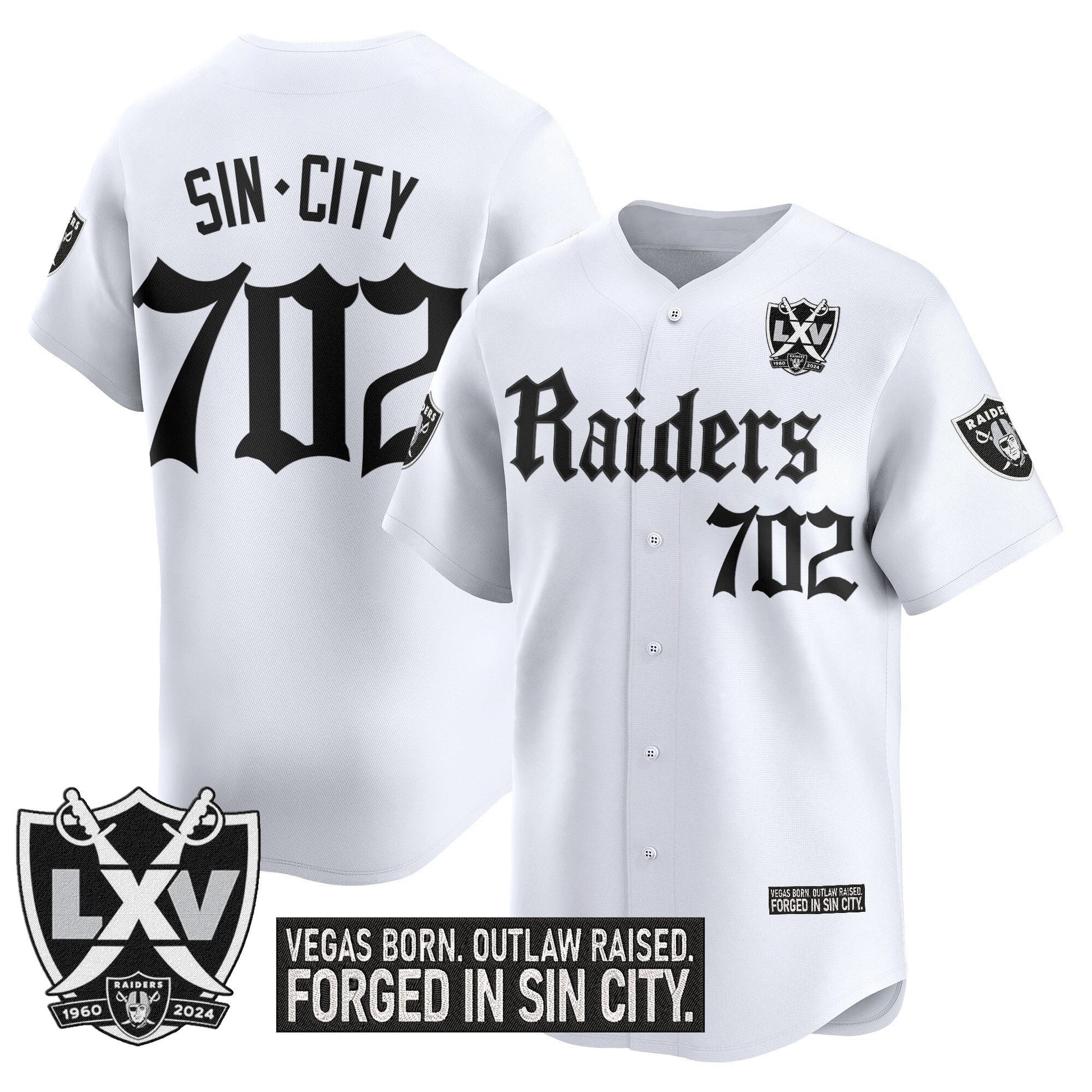 Men's Las Vegas Raiders 'Gothic Sin City Shadows Edition' Vapor Baseball Jersey - All Stitched