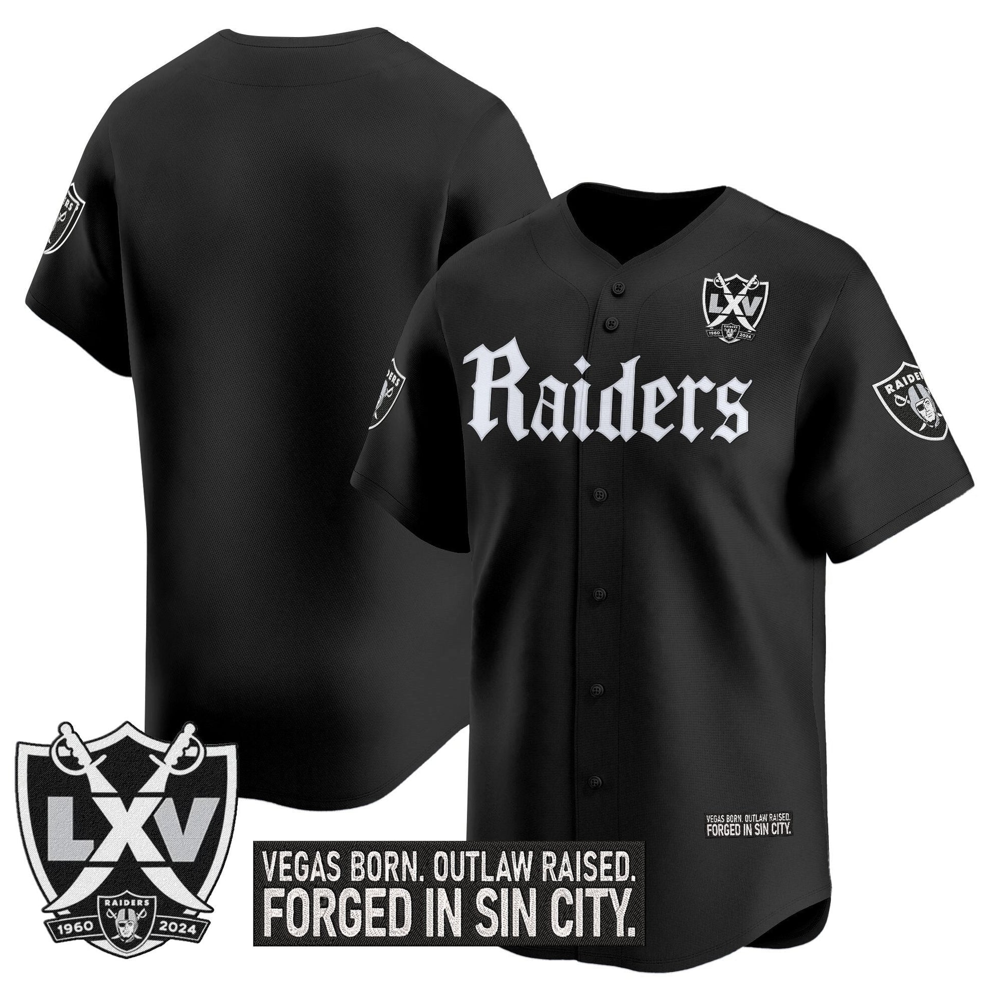 Men's Las Vegas Raiders 'Gothic Sin City Shadows Edition' Vapor Baseball Jersey - All Stitched