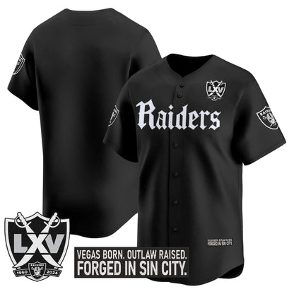Men's Las Vegas Raiders 'Gothic Sin City Shadows Edition' Vapor Baseball Jersey - All Stitched