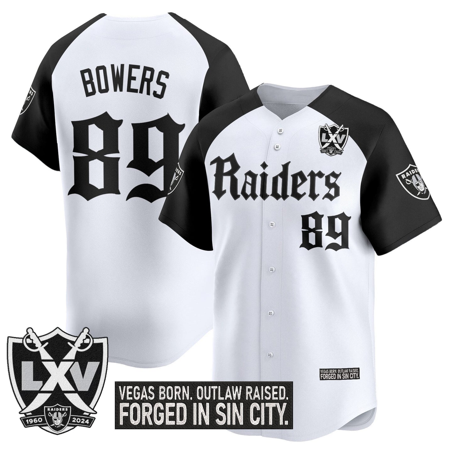 Men's Las Vegas Raiders 'Gothic Sin City Shadows Edition' Vapor Baseball Jersey - All Stitched