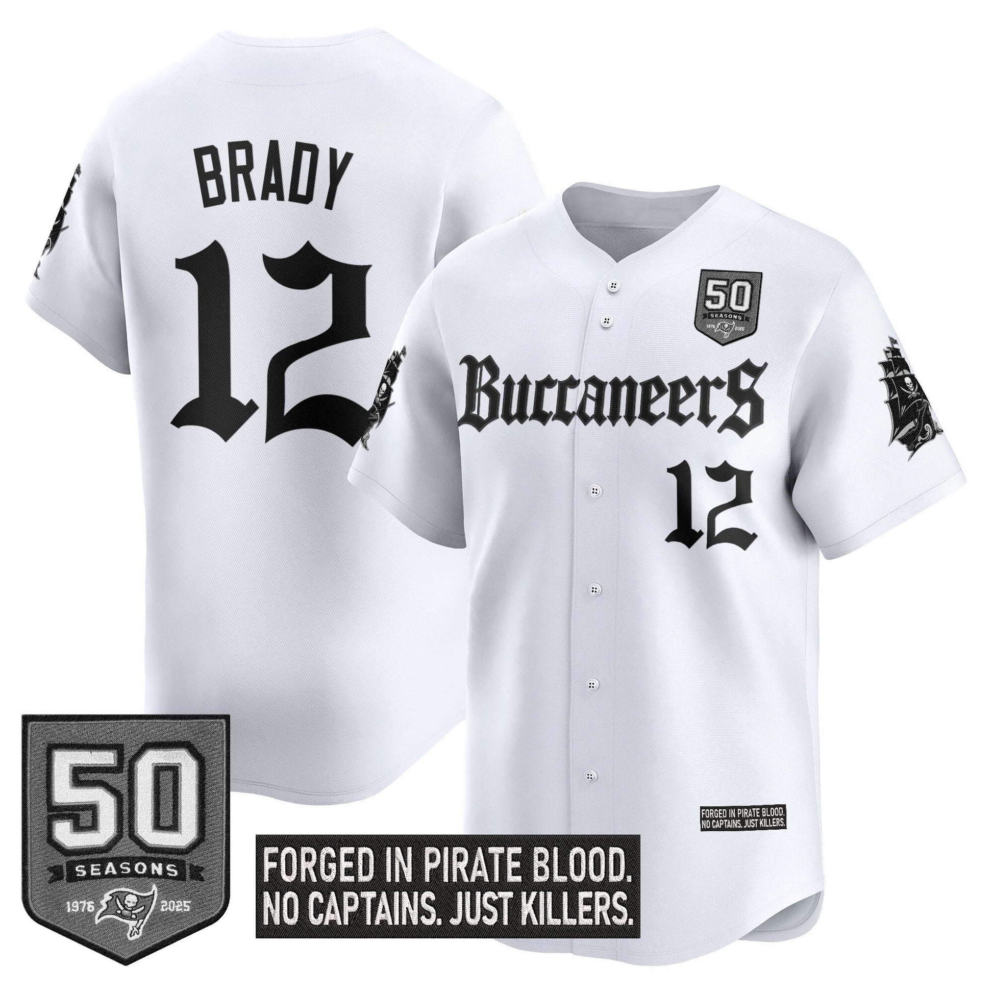 Men's Tampa Bay Buccaneers 'Gothic Pirate Shadows Edition' Vapor Baseball Jersey - All Stitched