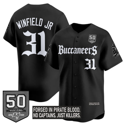 Men's Tampa Bay Buccaneers 'Gothic Pirate Shadows Edition' Vapor Baseball Jersey - All Stitched
