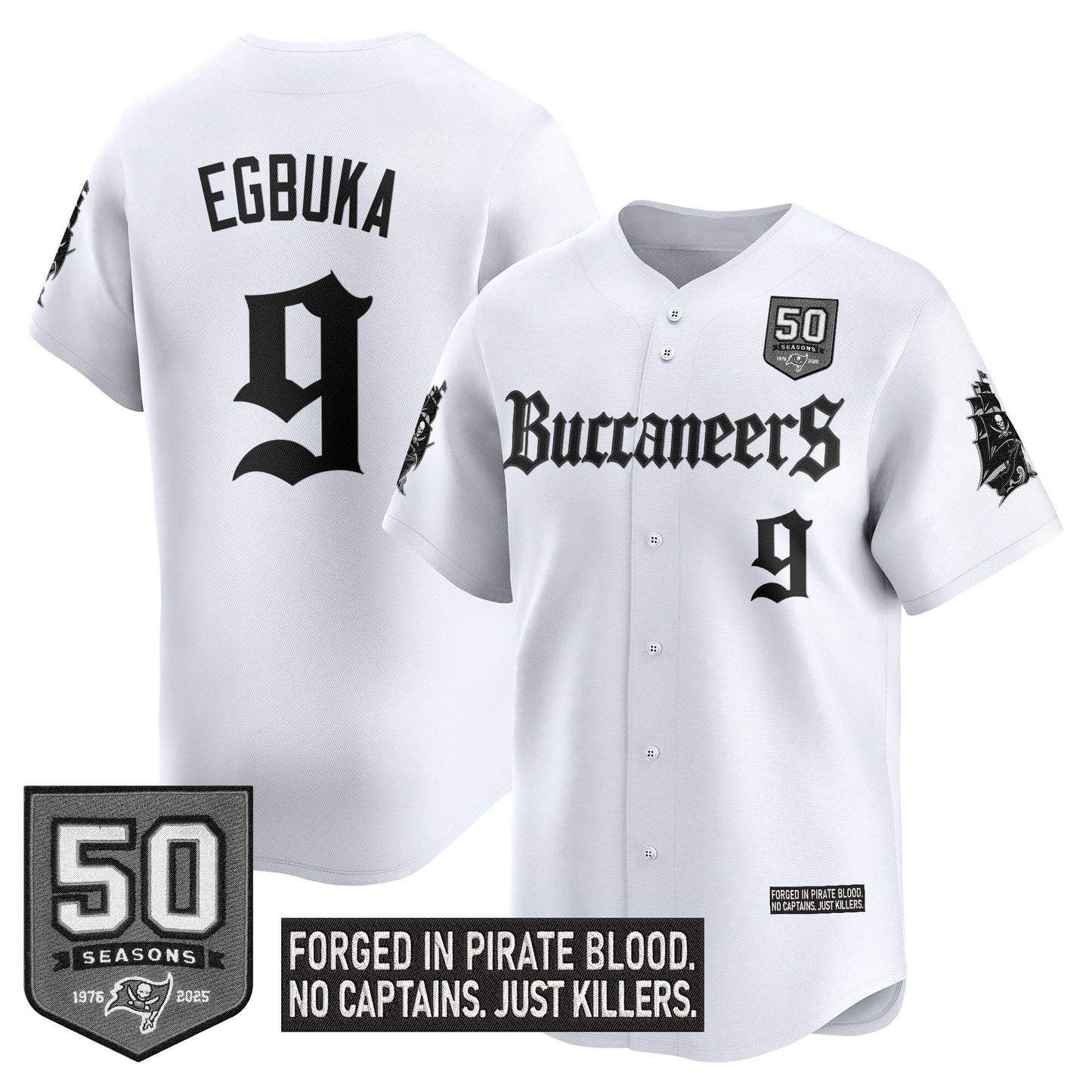 Men's Tampa Bay Buccaneers 'Gothic Pirate Shadows Edition' Vapor Baseball Jersey - All Stitched