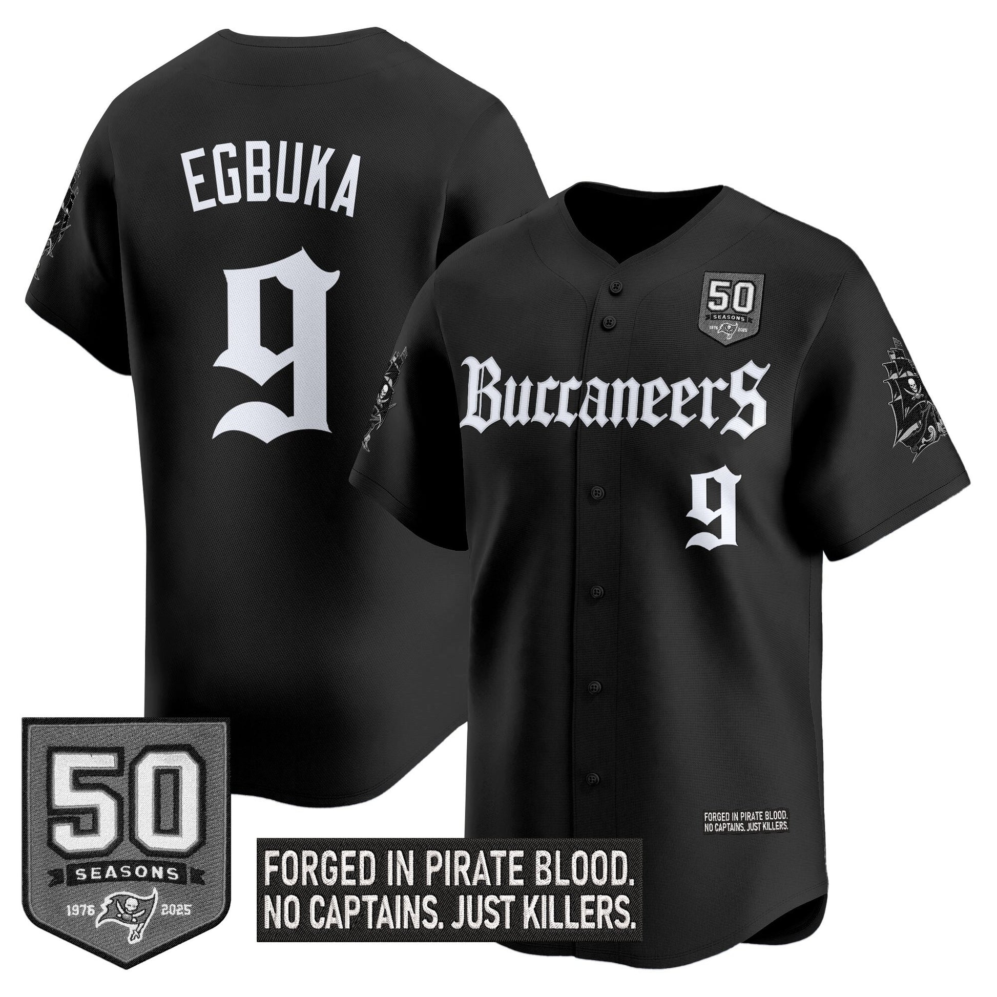 Men's Tampa Bay Buccaneers 'Gothic Pirate Shadows Edition' Vapor Baseball Jersey - All Stitched