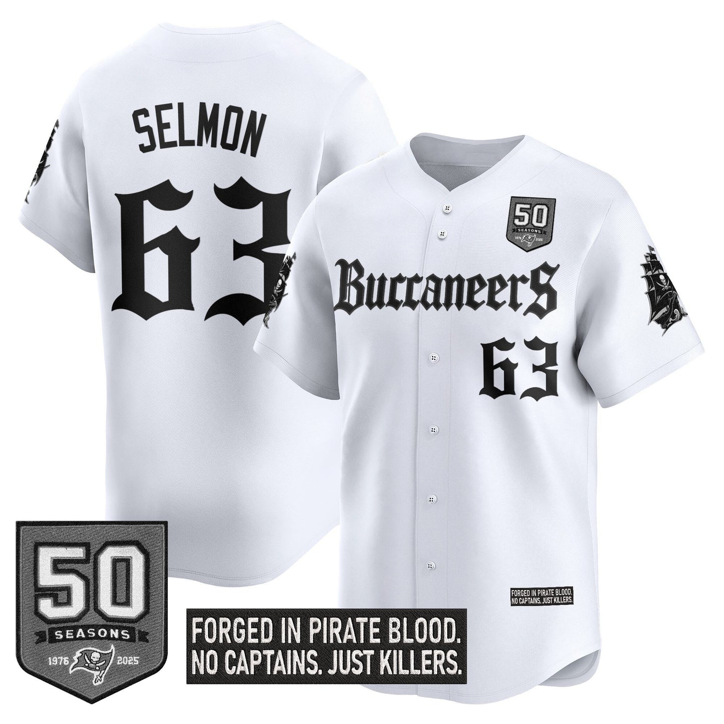 Men's Tampa Bay Buccaneers 'Gothic Pirate Shadows Edition' Vapor Baseball Jersey - All Stitched