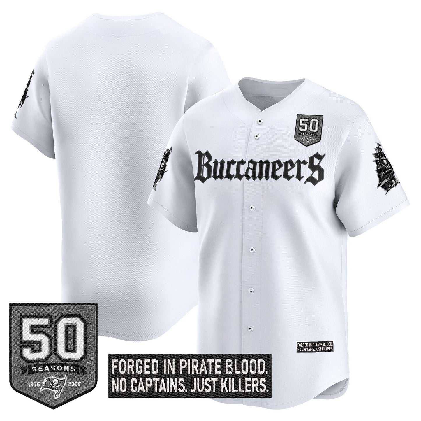 Men's Tampa Bay Buccaneers 'Gothic Pirate Shadows Edition' Vapor Baseball Jersey - All Stitched