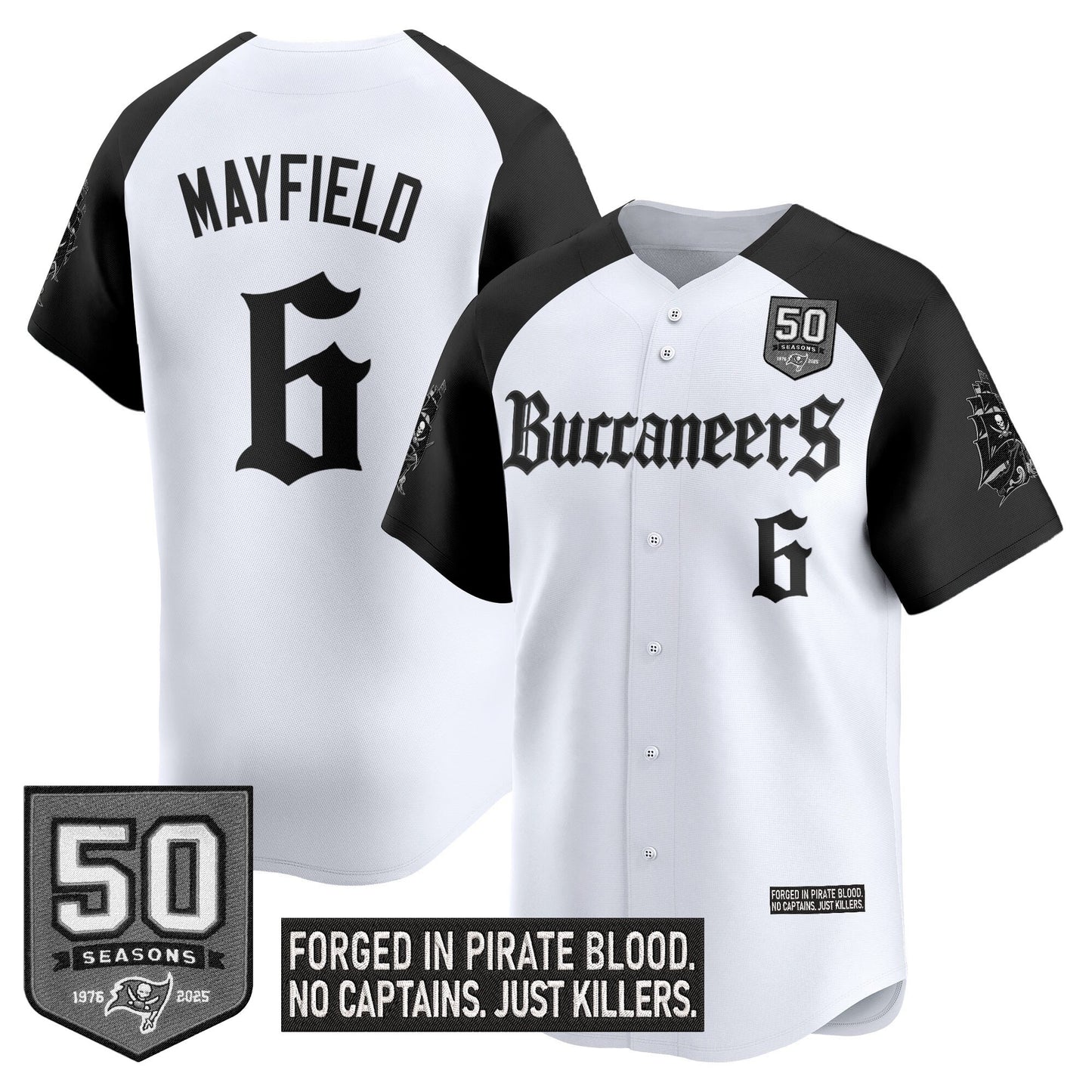 Men's Tampa Bay Buccaneers 'Gothic Pirate Shadows Edition' Vapor Baseball Jersey - All Stitched