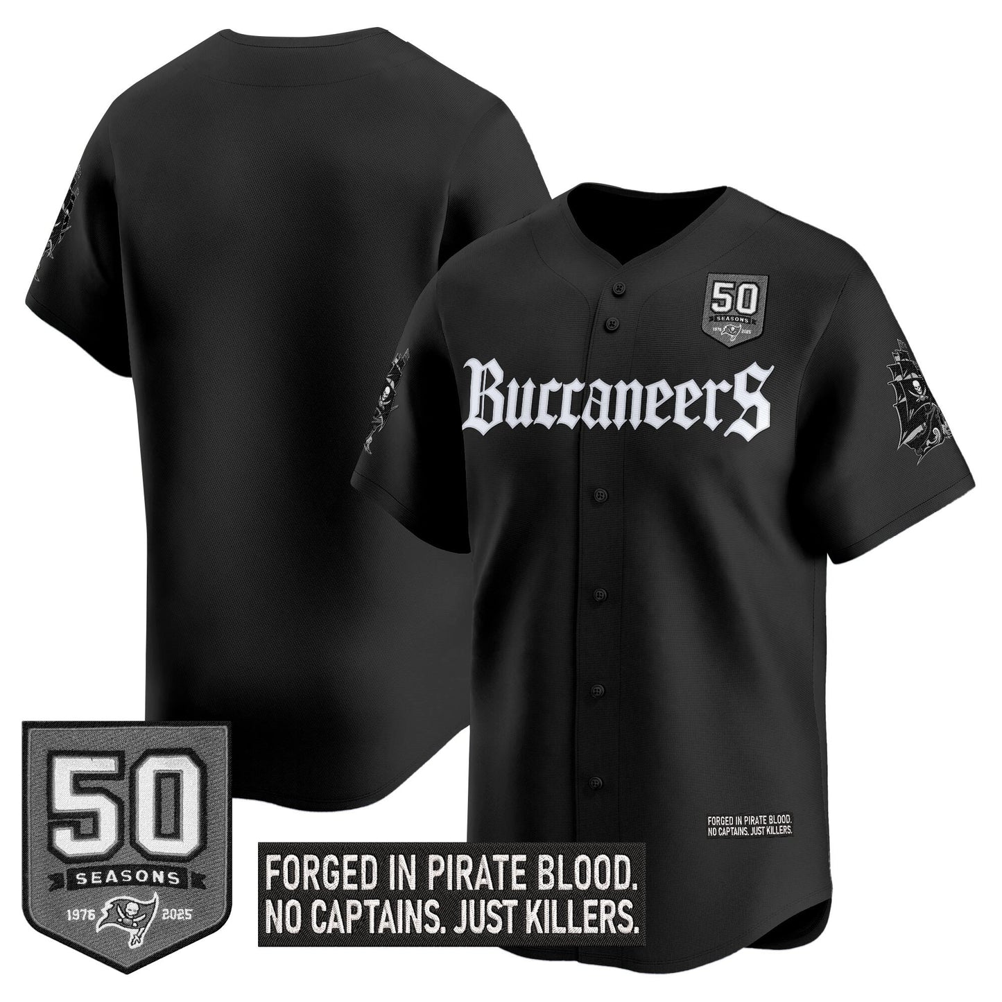 Men's Tampa Bay Buccaneers 'Gothic Pirate Shadows Edition' Vapor Baseball Jersey - All Stitched