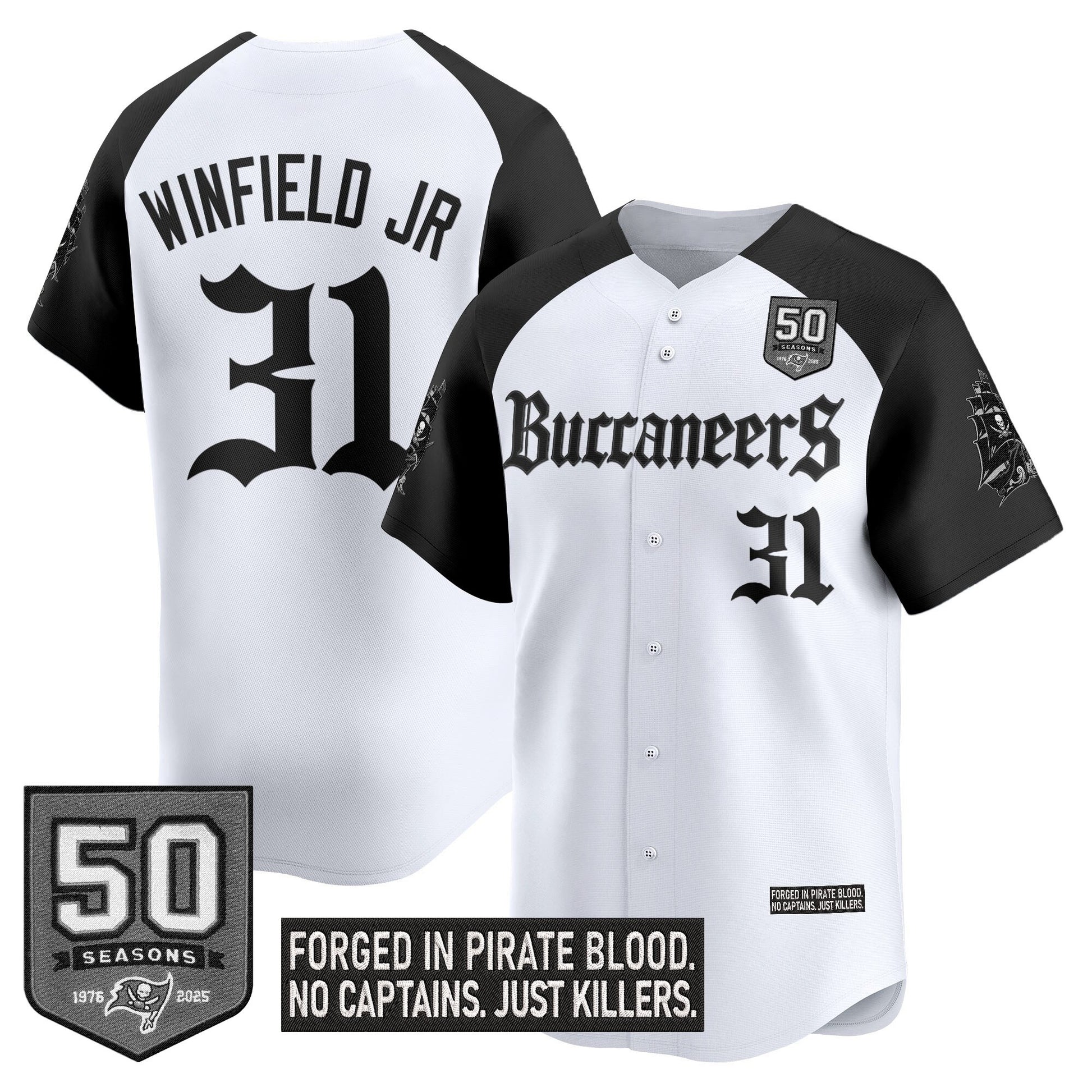 Men's Tampa Bay Buccaneers 'Gothic Pirate Shadows Edition' Vapor Baseball Jersey - All Stitched