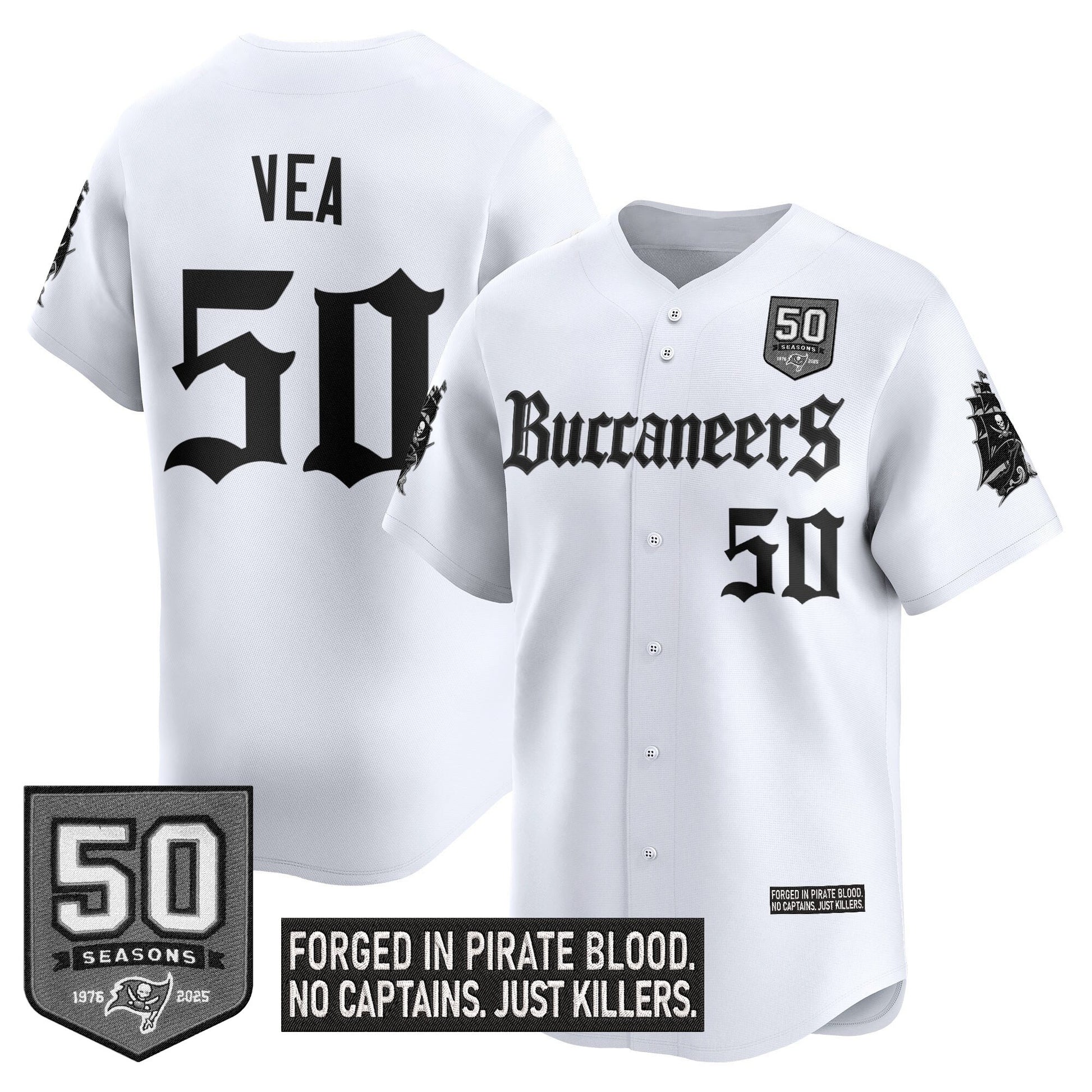 Men's Tampa Bay Buccaneers 'Gothic Pirate Shadows Edition' Vapor Baseball Jersey - All Stitched